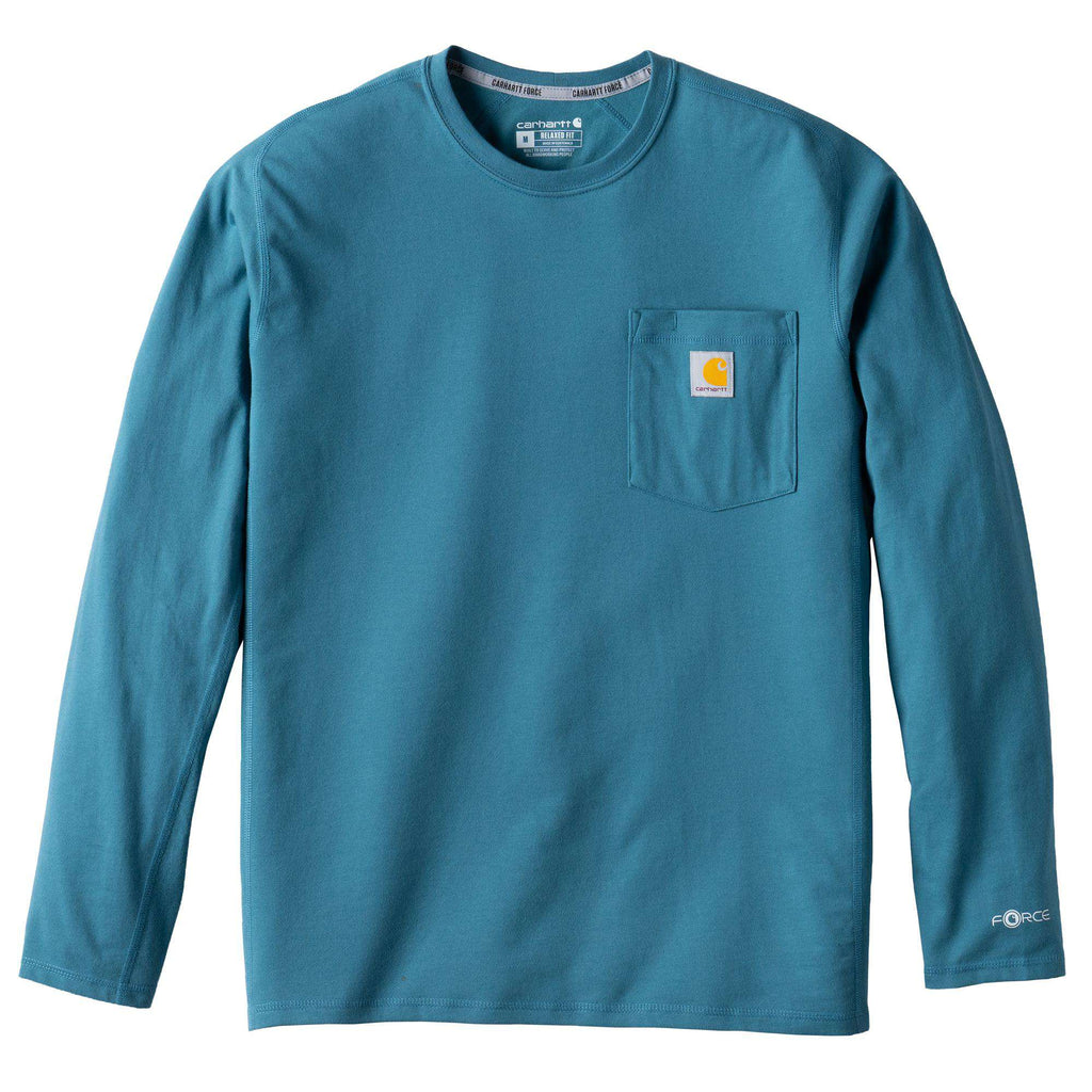 Men's force long sleeve moisture wicking pocket t-shirt