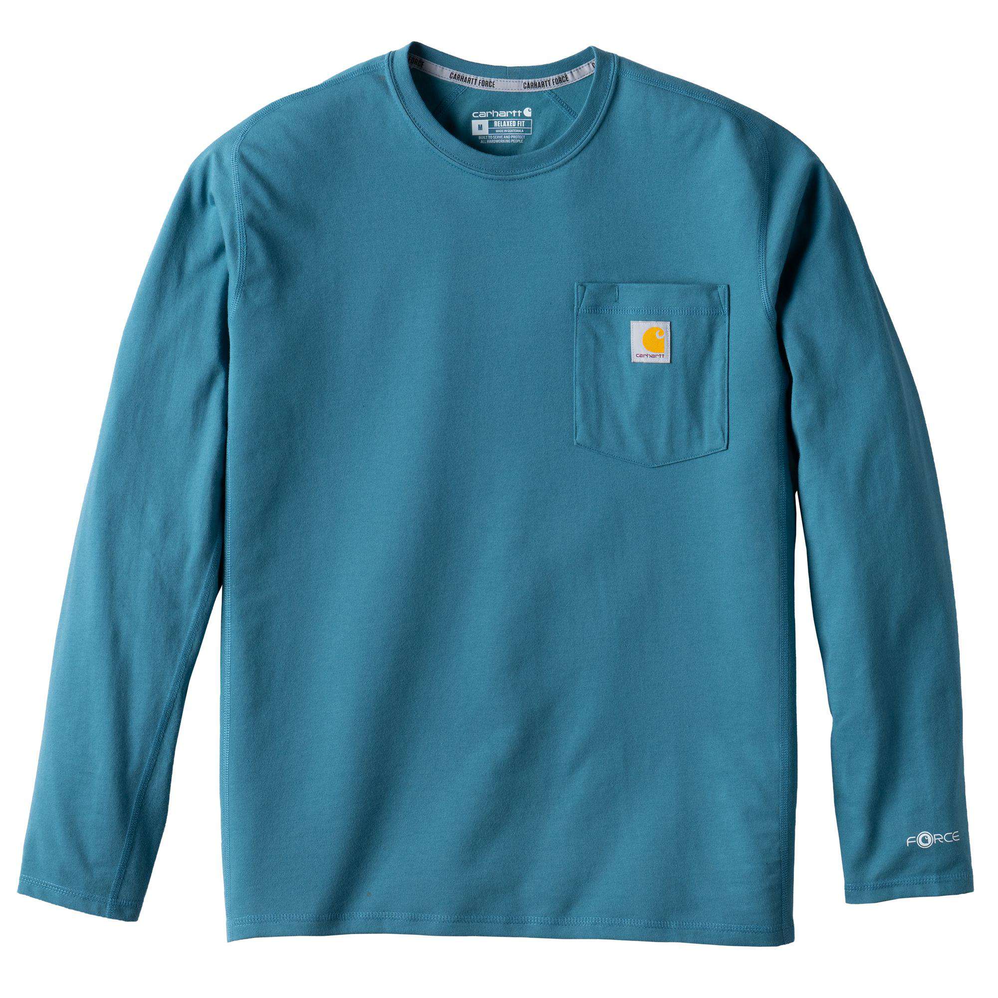 Men's force long sleeve moisture wicking pocket t-shirt