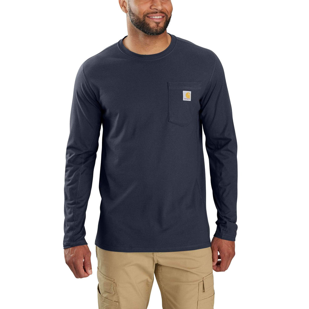 Men's force long sleeve moisture wicking pocket t-shirt