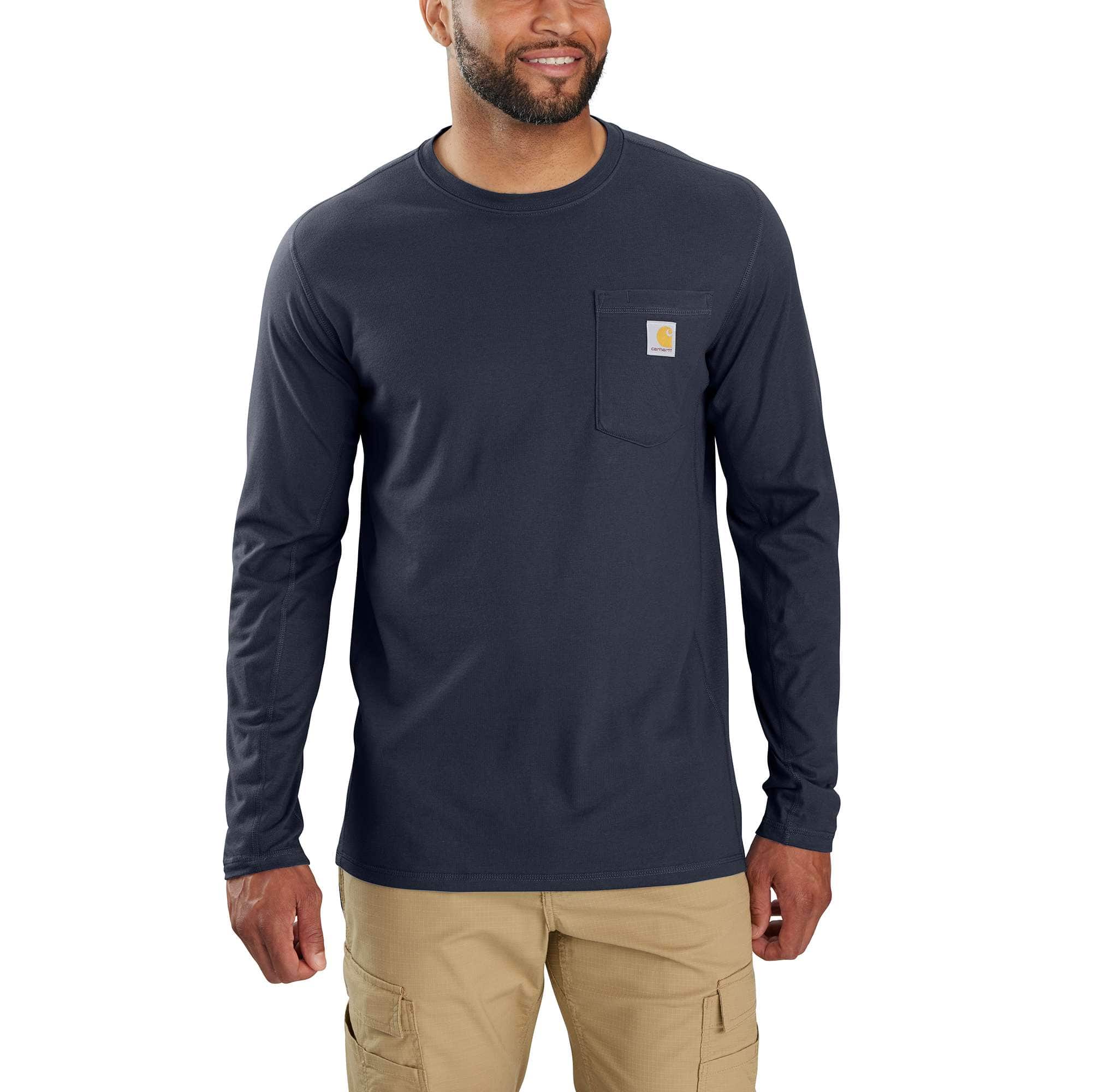 Men's force long sleeve moisture wicking pocket t-shirt