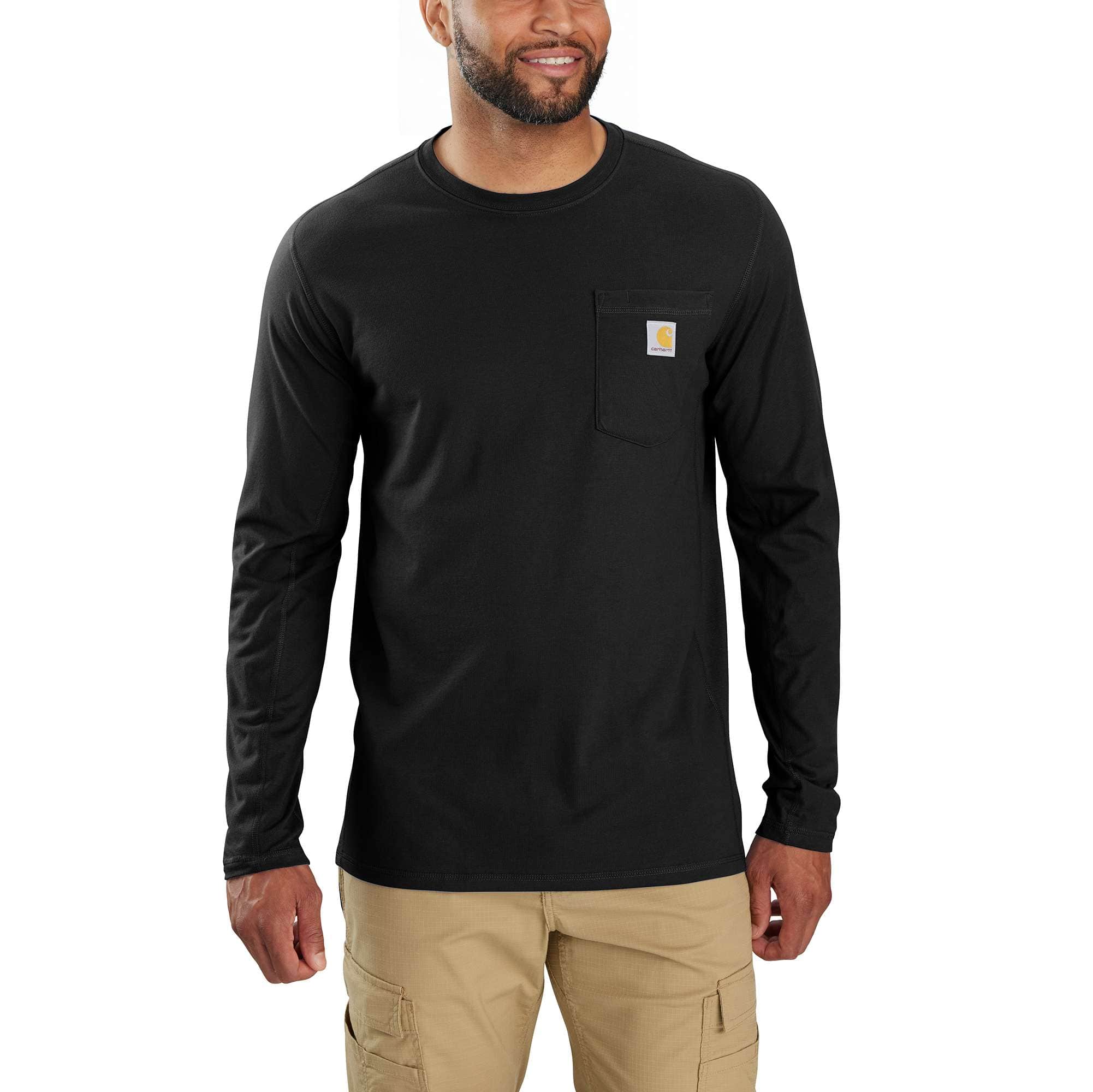 Men's force long sleeve moisture wicking pocket t-shirt
