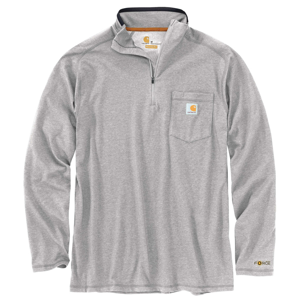 Men's force long sleeve moisture wicking quarter zip pullover shirt