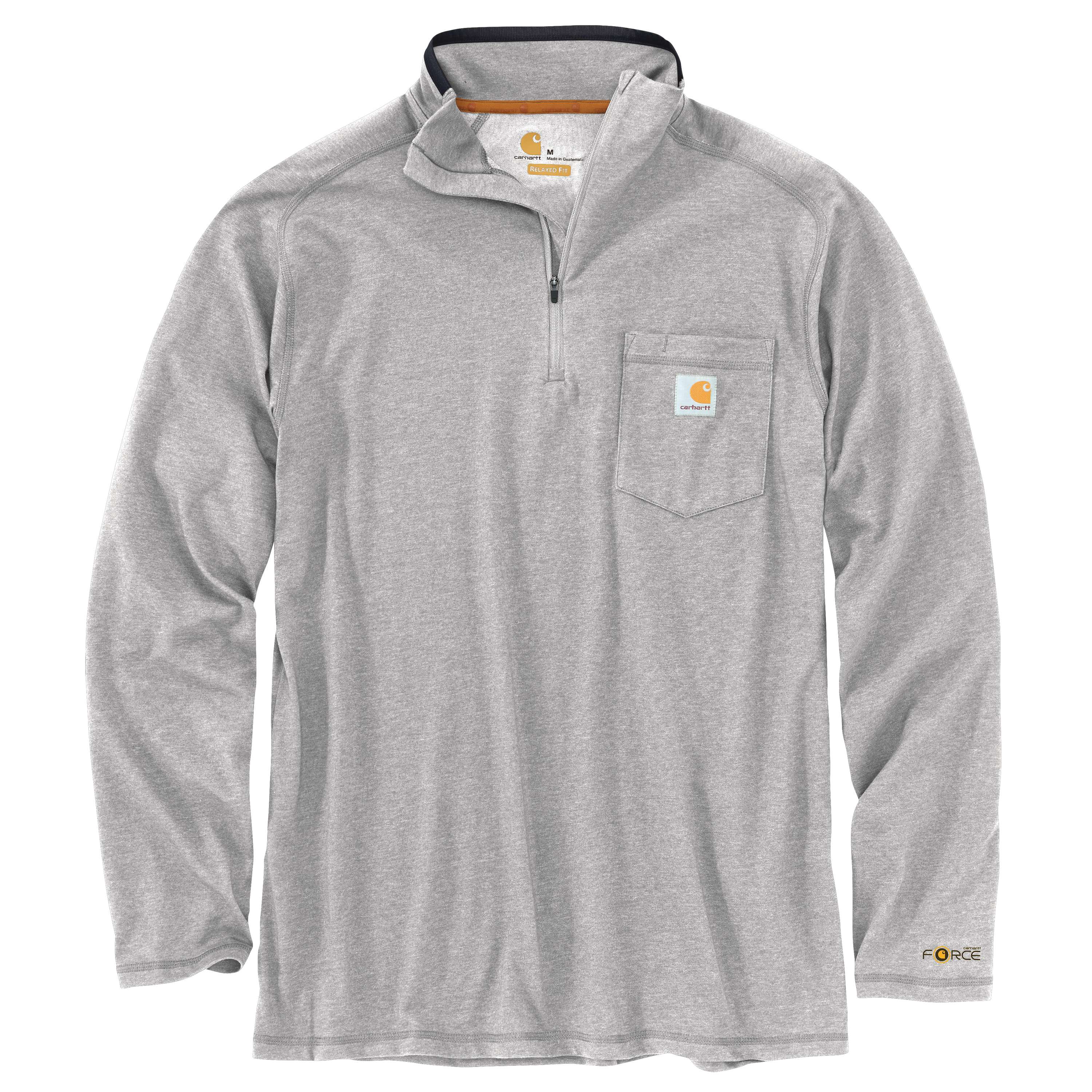 Men's force long sleeve moisture wicking quarter zip pullover shirt