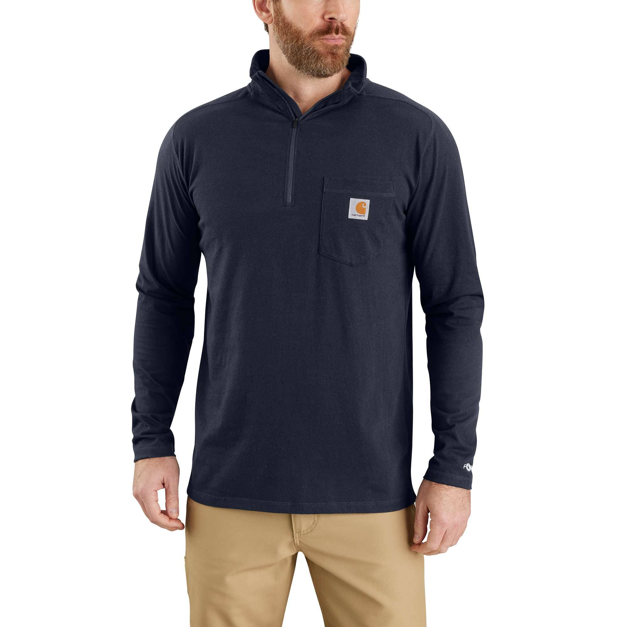Men's force long sleeve moisture wicking quarter zip pullover shirt