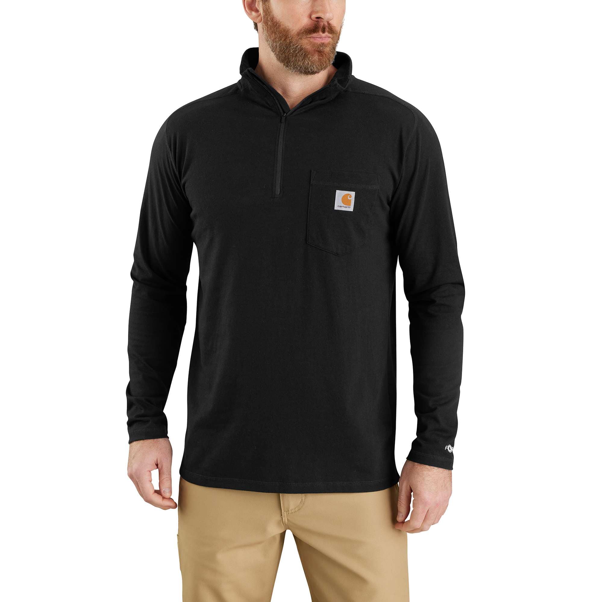Men's force long sleeve moisture wicking quarter zip pullover shirt