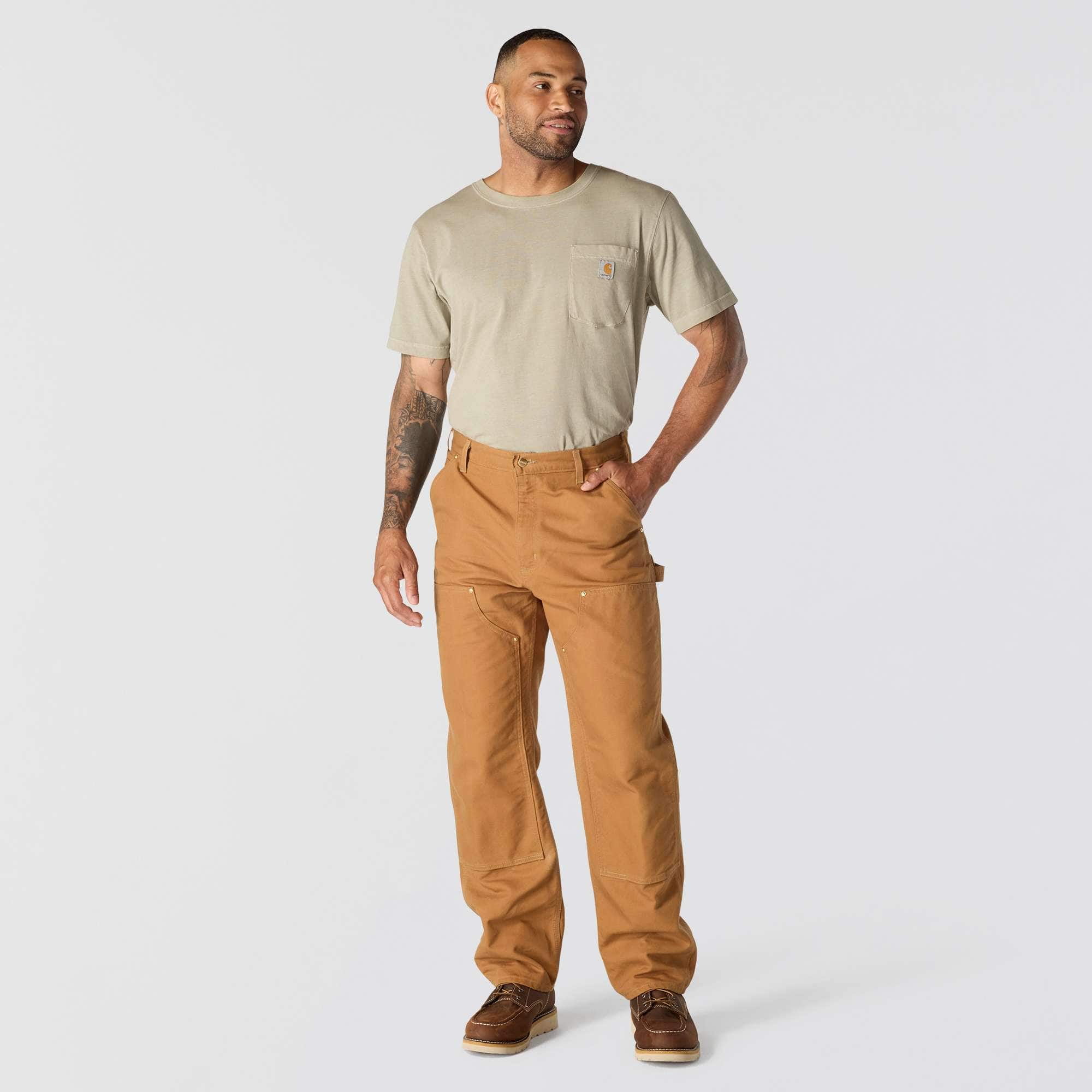 Carhartt b01 men's iconic loose fit firm duck double-knee work pants