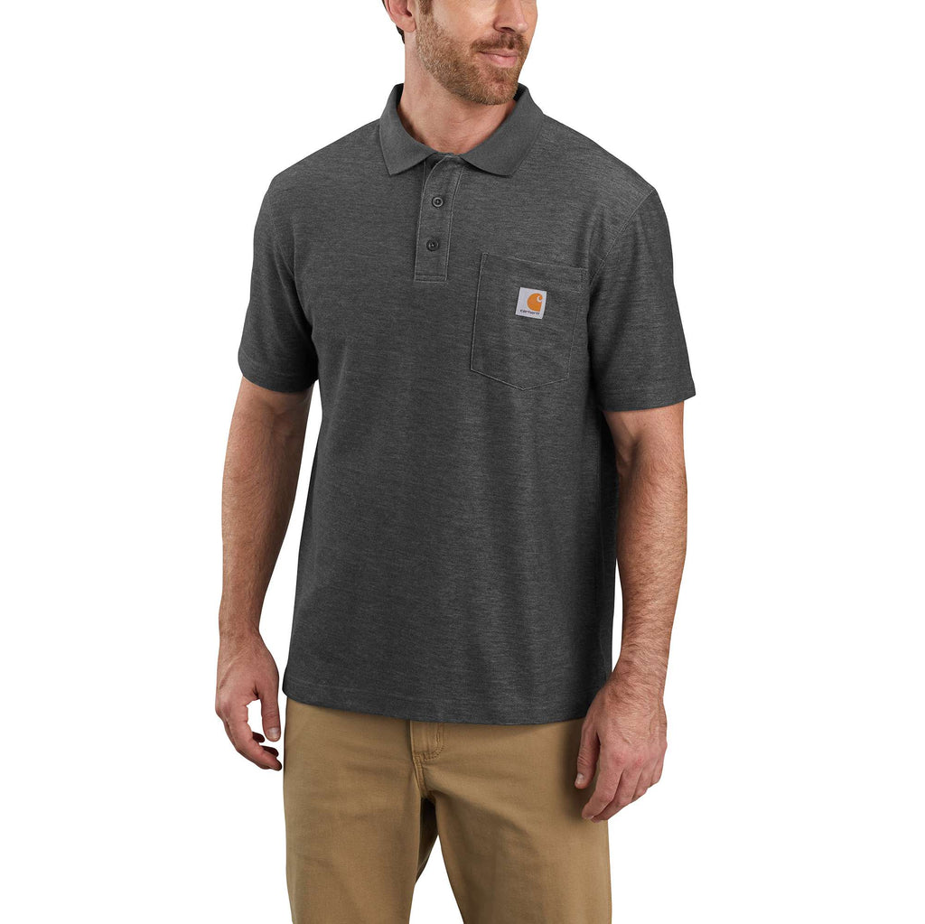 Men's loose fit pocket polo shirt