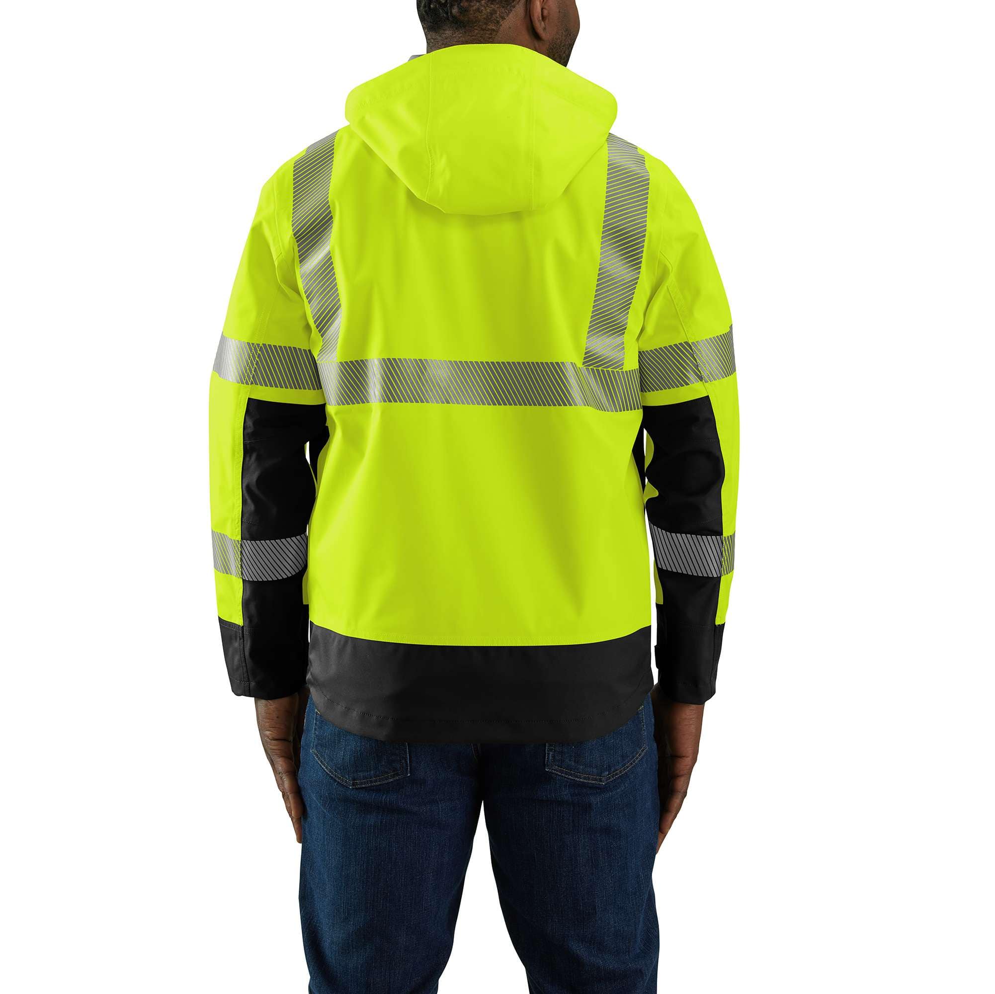 Men's portsmouth high visibility class 3 waterproof rain jacket: storm defender jacket