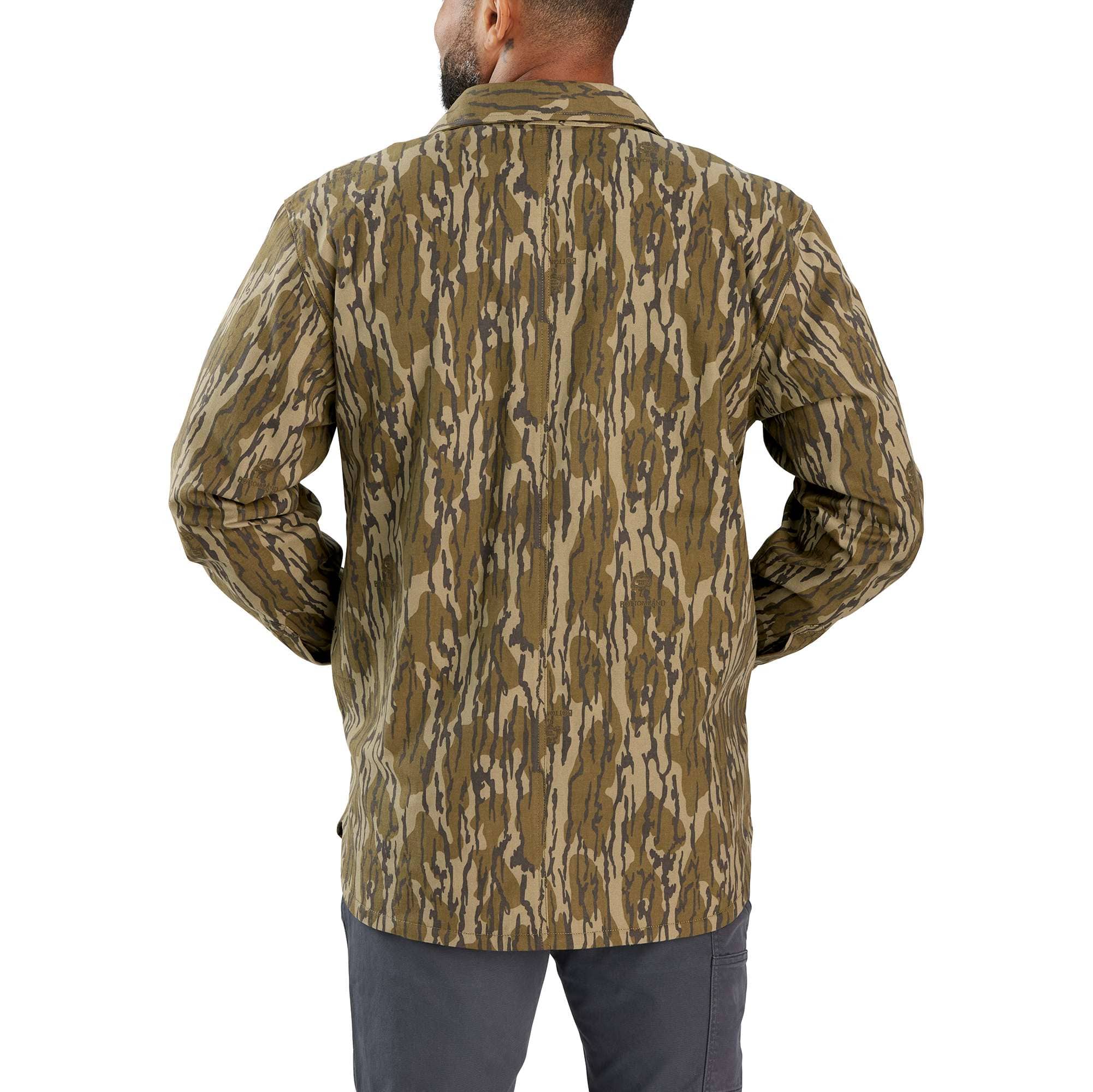 Rugged flex® relaxed fit canvas fleece-lined camo shirt jac