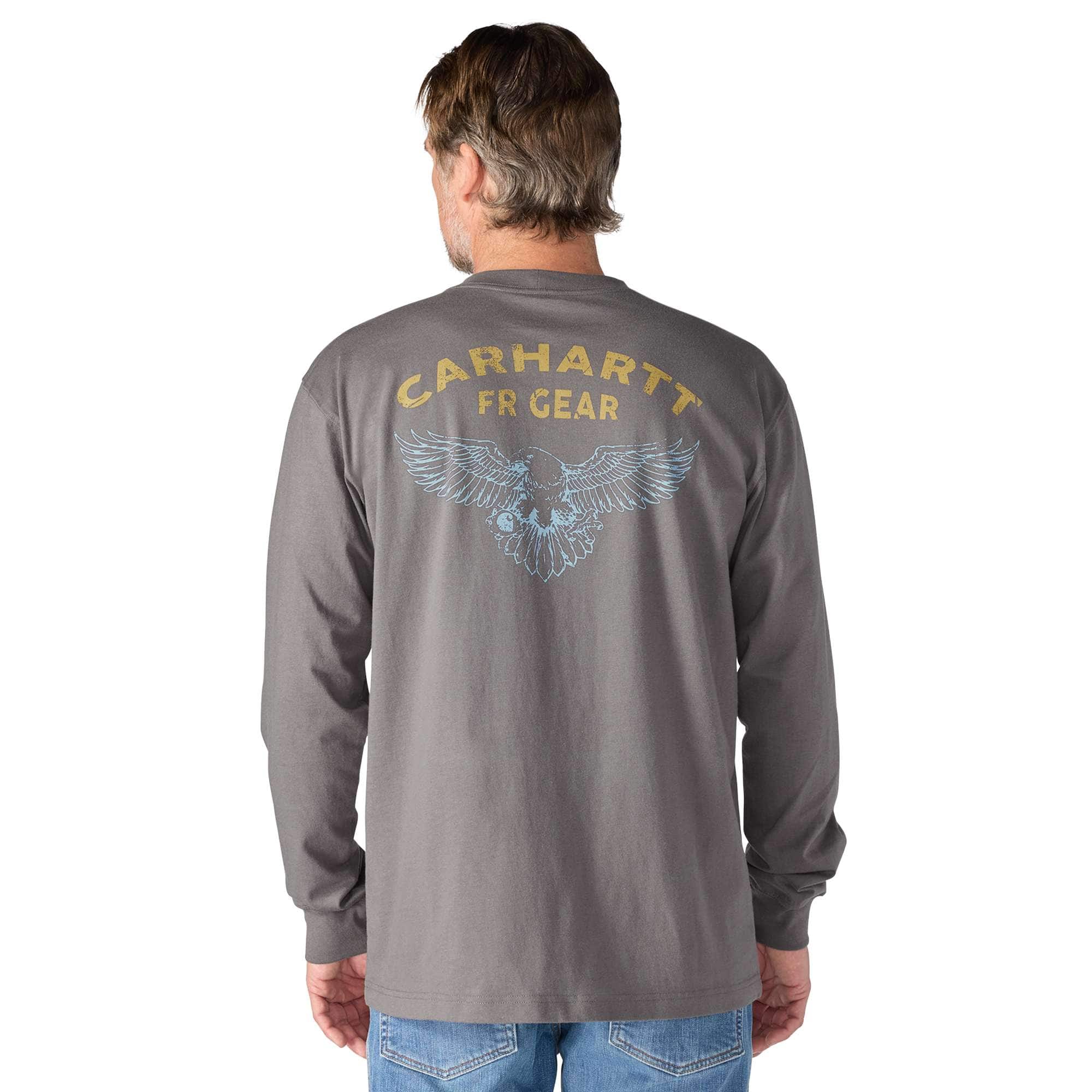 Men's force irvine fr moisture wicking long sleeve eagle t-shirt - flame resistant shirts