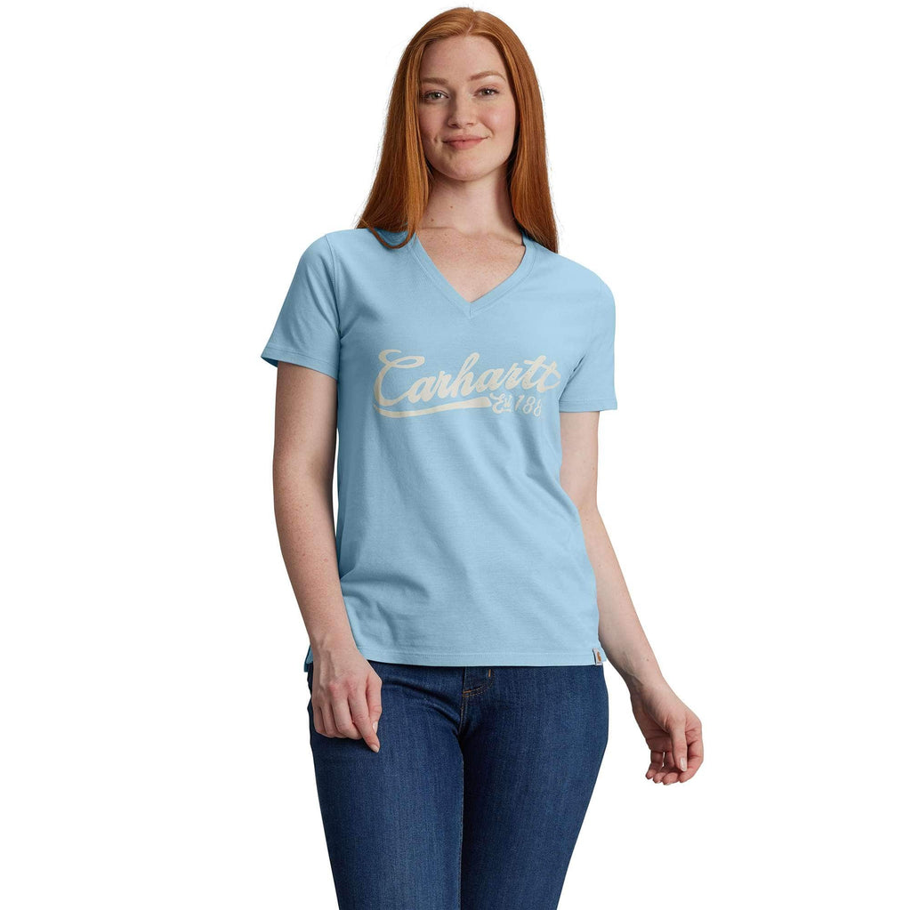 Women's tencel lightweight v-neck graphic t-shirt