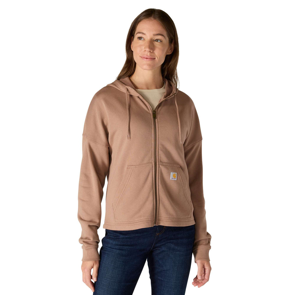 Women's lightweight tencel full zip hooded sweatshirt