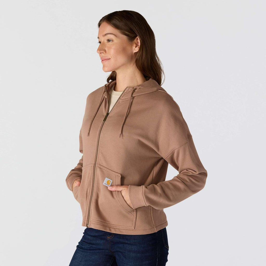 Women's lightweight tencel full zip hooded sweatshirt