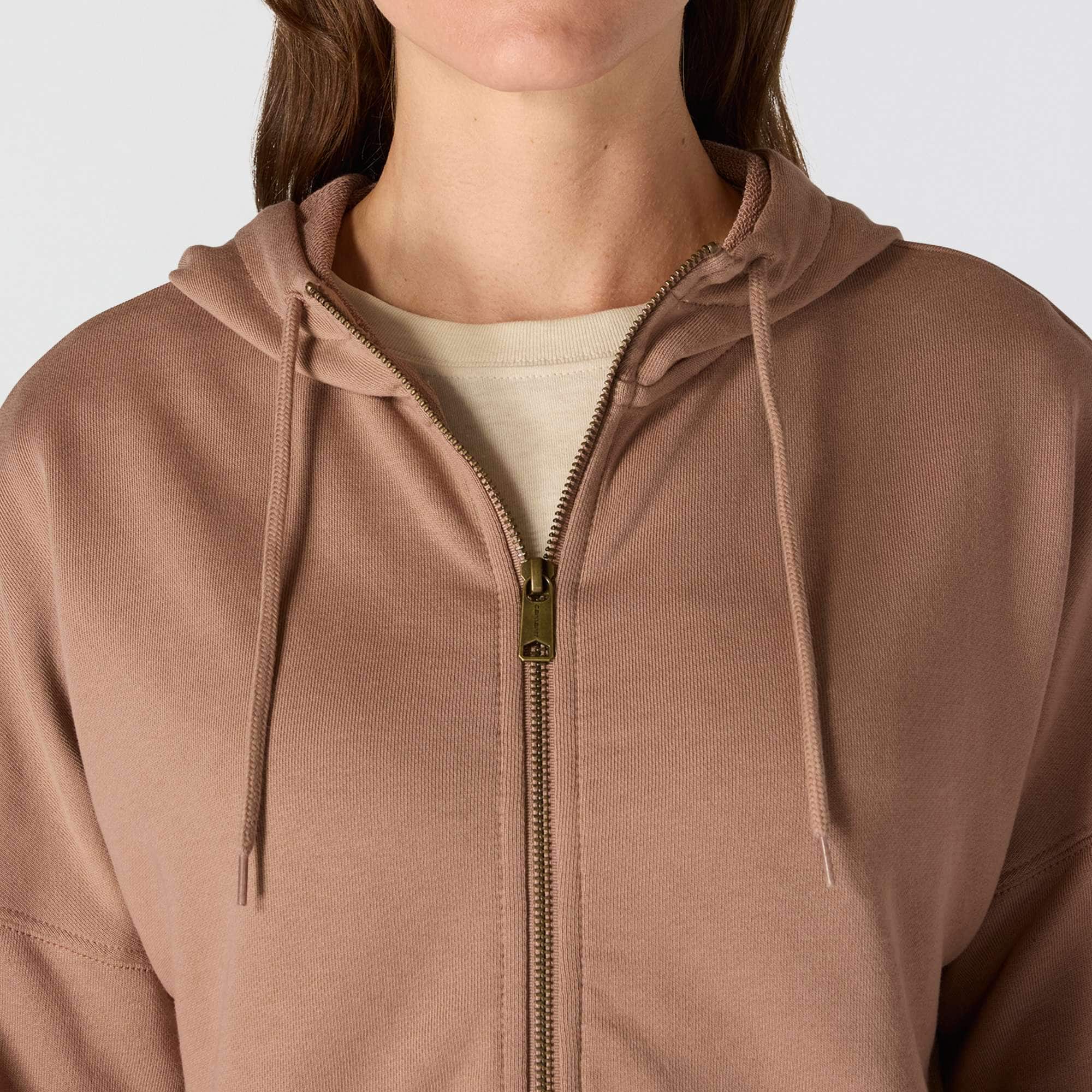 Women's lightweight tencel full zip hooded sweatshirt