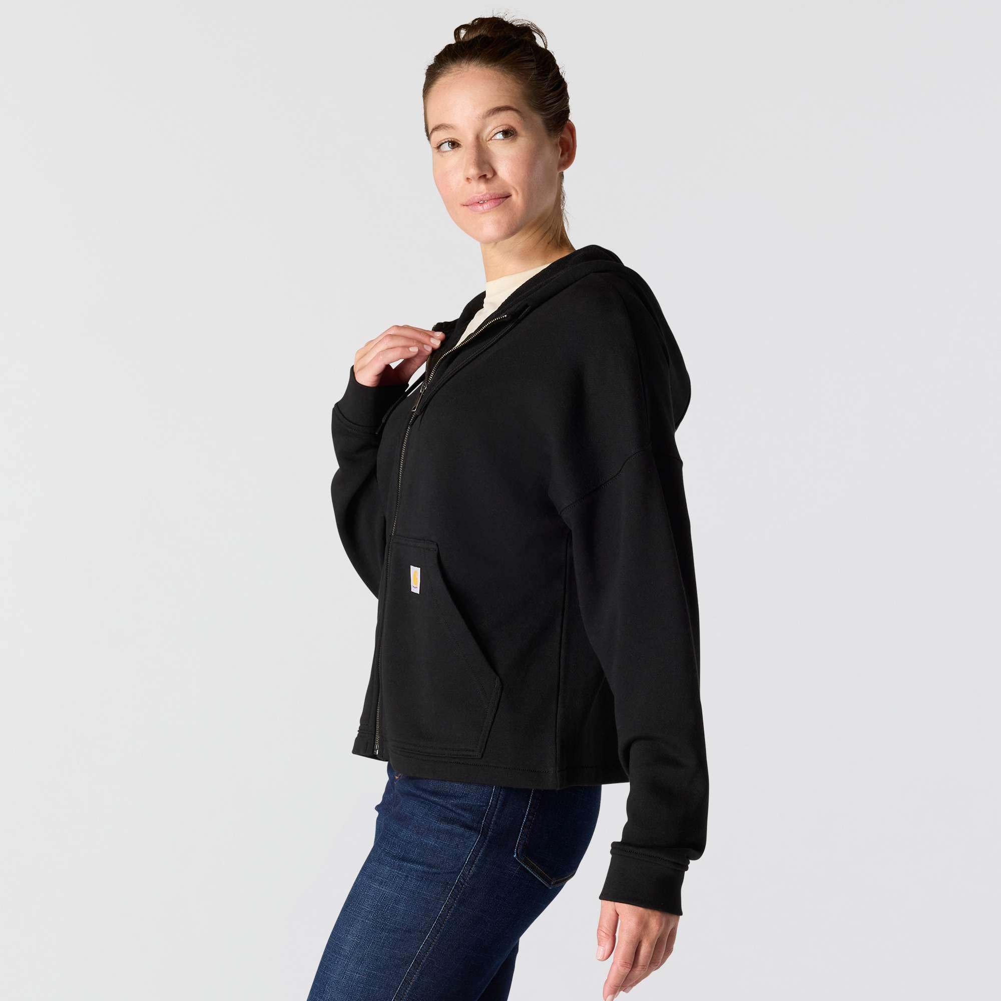 Women's lightweight tencel full zip hooded sweatshirt
