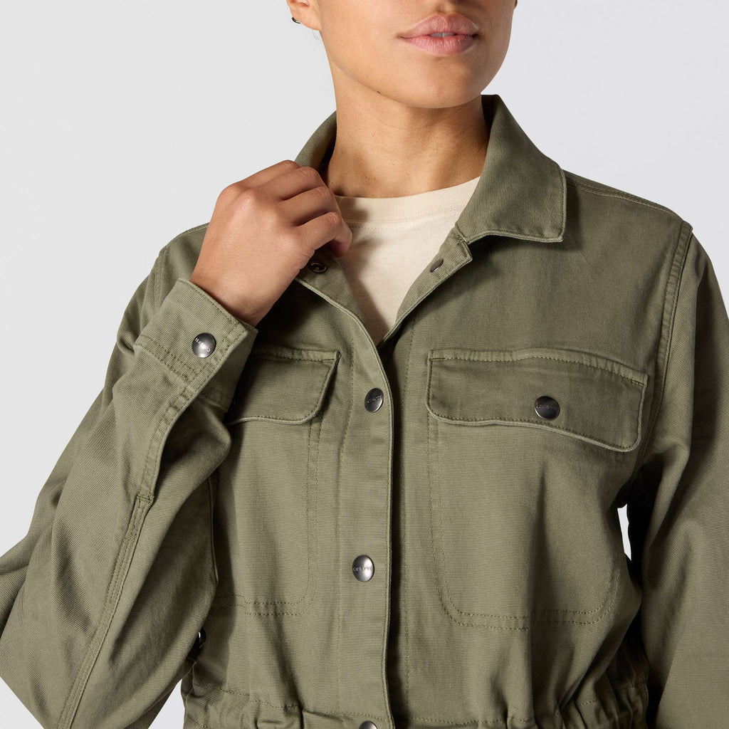 Women's tencel breathable canvas coat