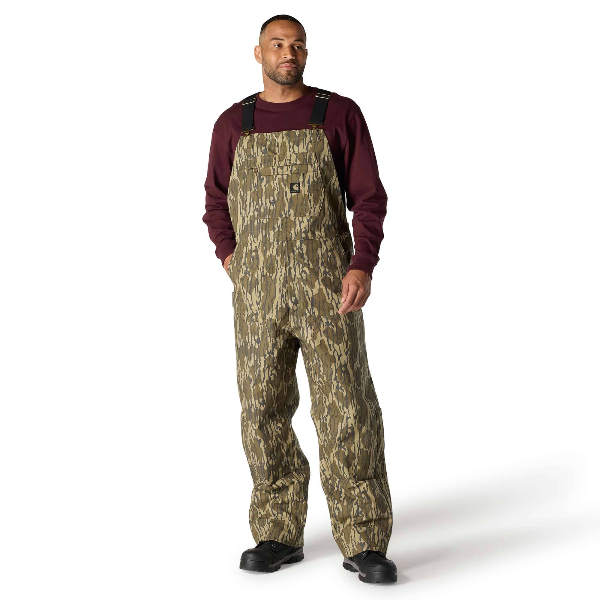 Rugged flex® duck insulated camo bib overall - 3 warmest rating