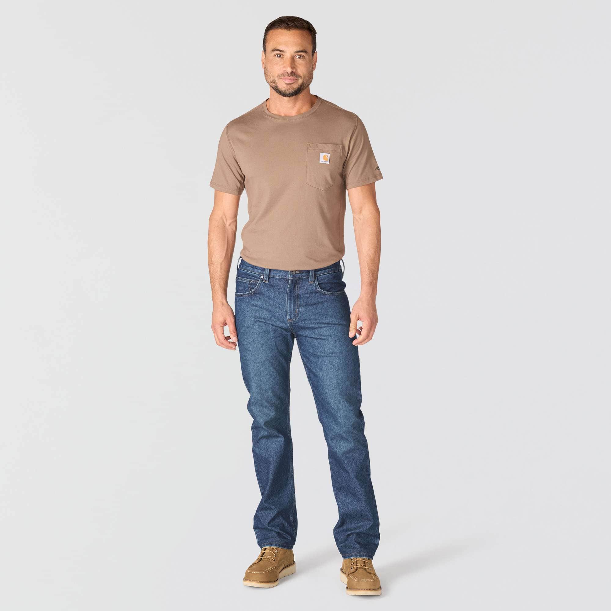 Men's slim straight rugged flex work jeans
