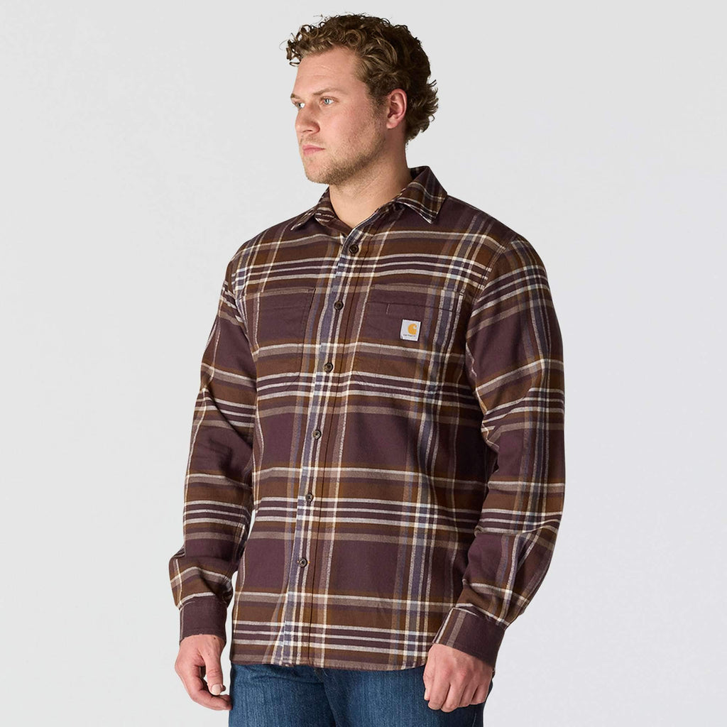 Rugged flex™ relaxed fit midweight flannel long-sleeve plaid shirt