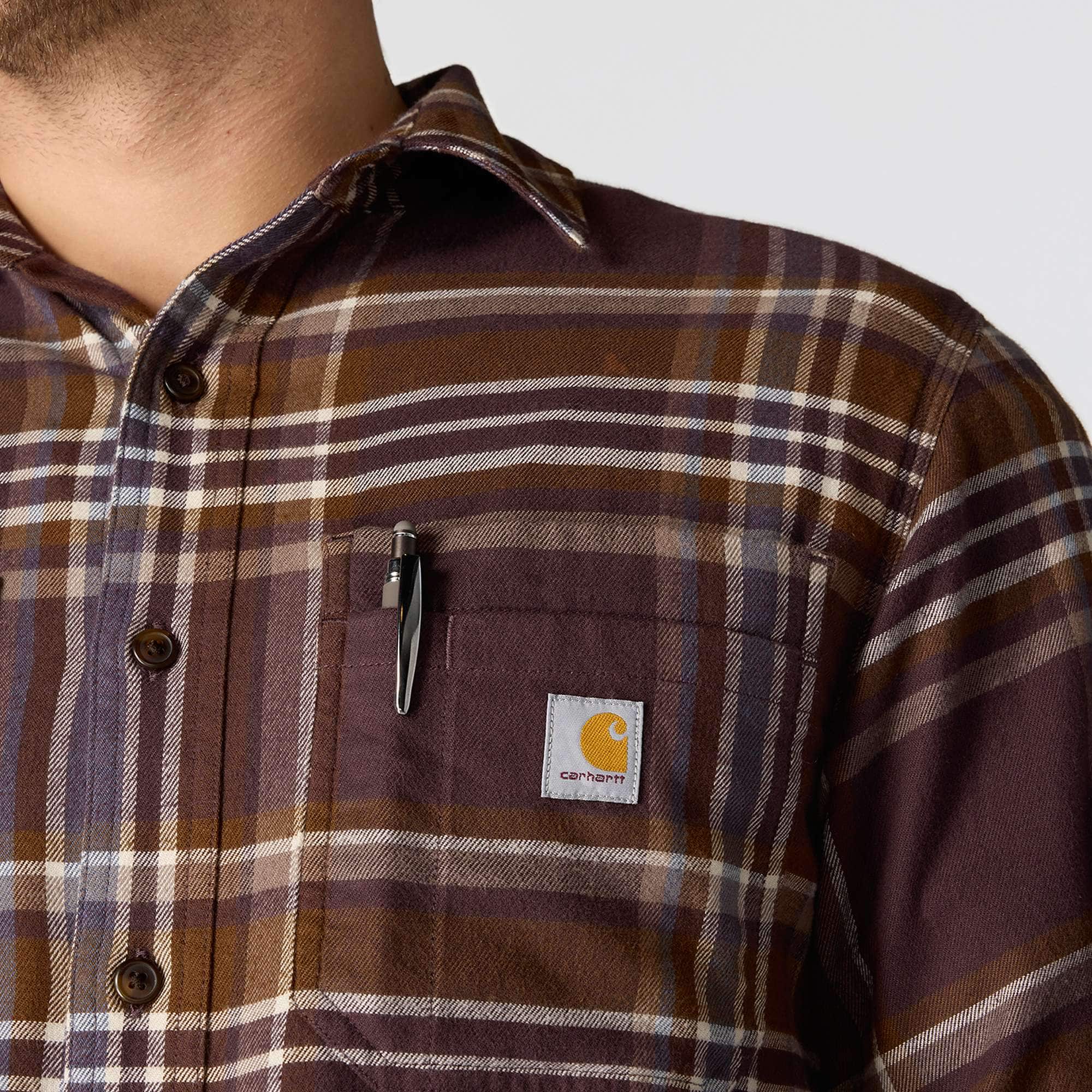 Rugged flex™ relaxed fit midweight flannel long-sleeve plaid shirt