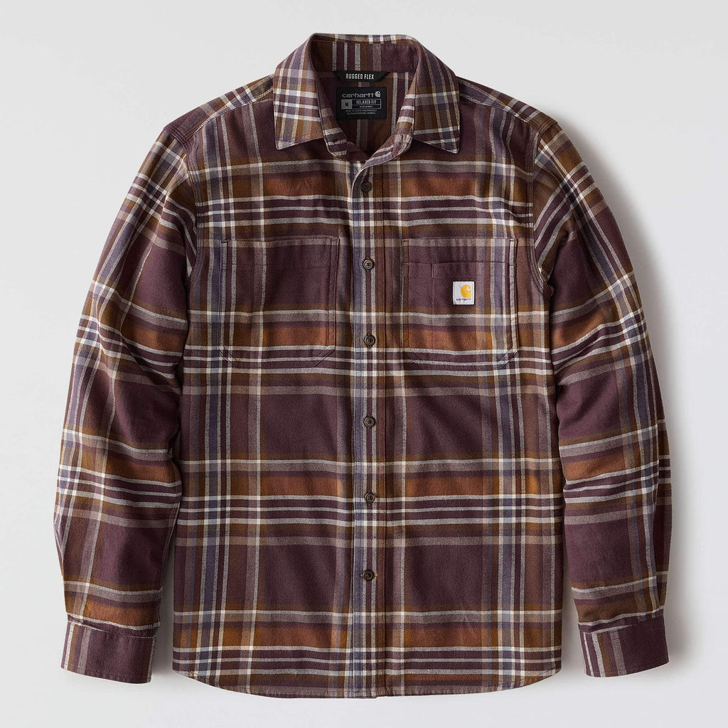 Rugged flex™ relaxed fit midweight flannel long-sleeve plaid shirt