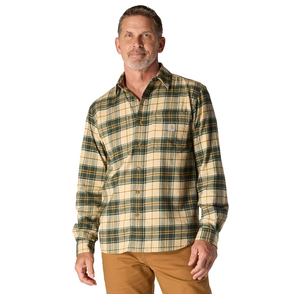Rugged flex™ relaxed fit midweight flannel long-sleeve plaid shirt
