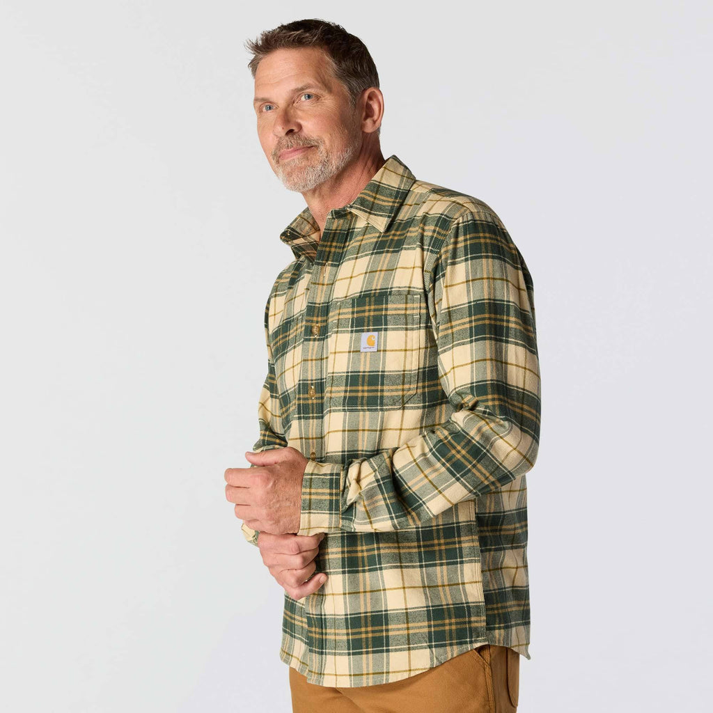 Rugged flex™ relaxed fit midweight flannel long-sleeve plaid shirt