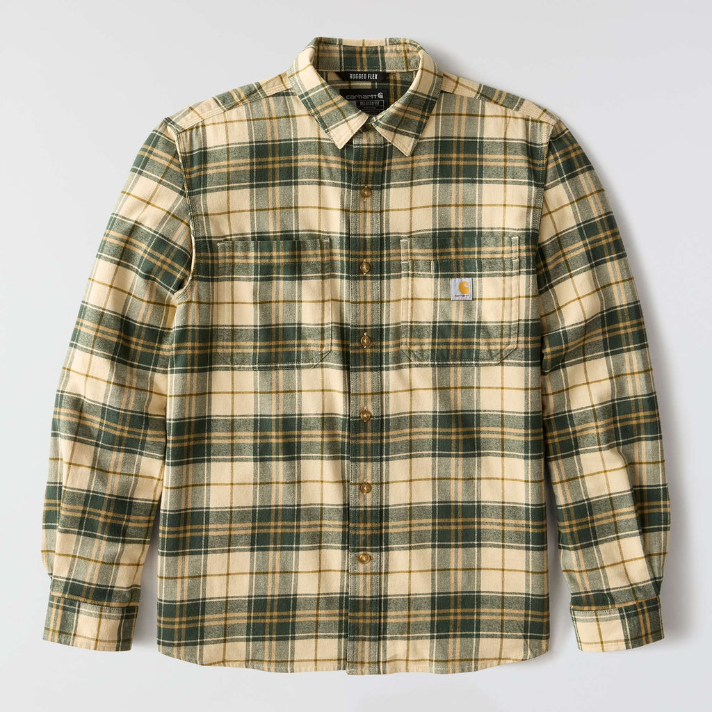 Rugged flex™ relaxed fit midweight flannel long-sleeve plaid shirt