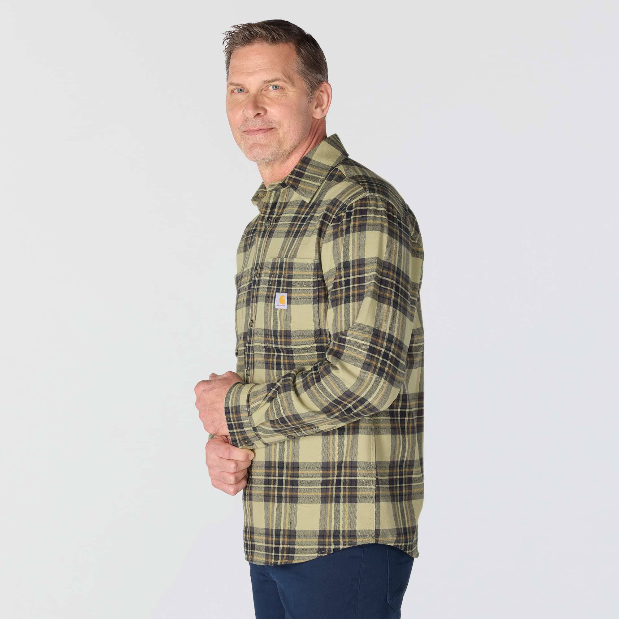 Rugged flex™ relaxed fit midweight flannel long-sleeve plaid shirt