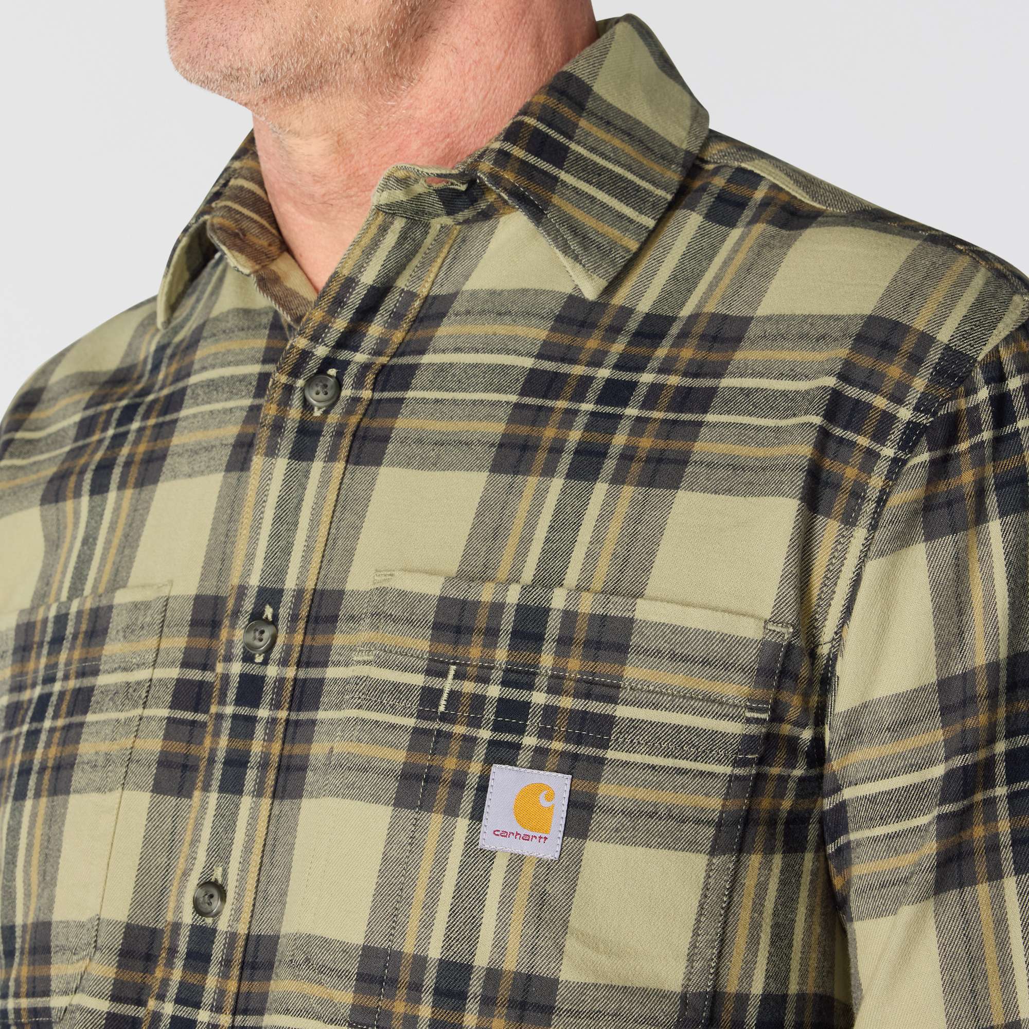 Rugged flex™ relaxed fit midweight flannel long-sleeve plaid shirt