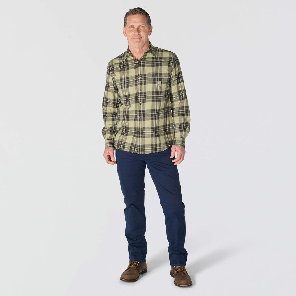 Rugged flex™ relaxed fit midweight flannel long-sleeve plaid shirt
