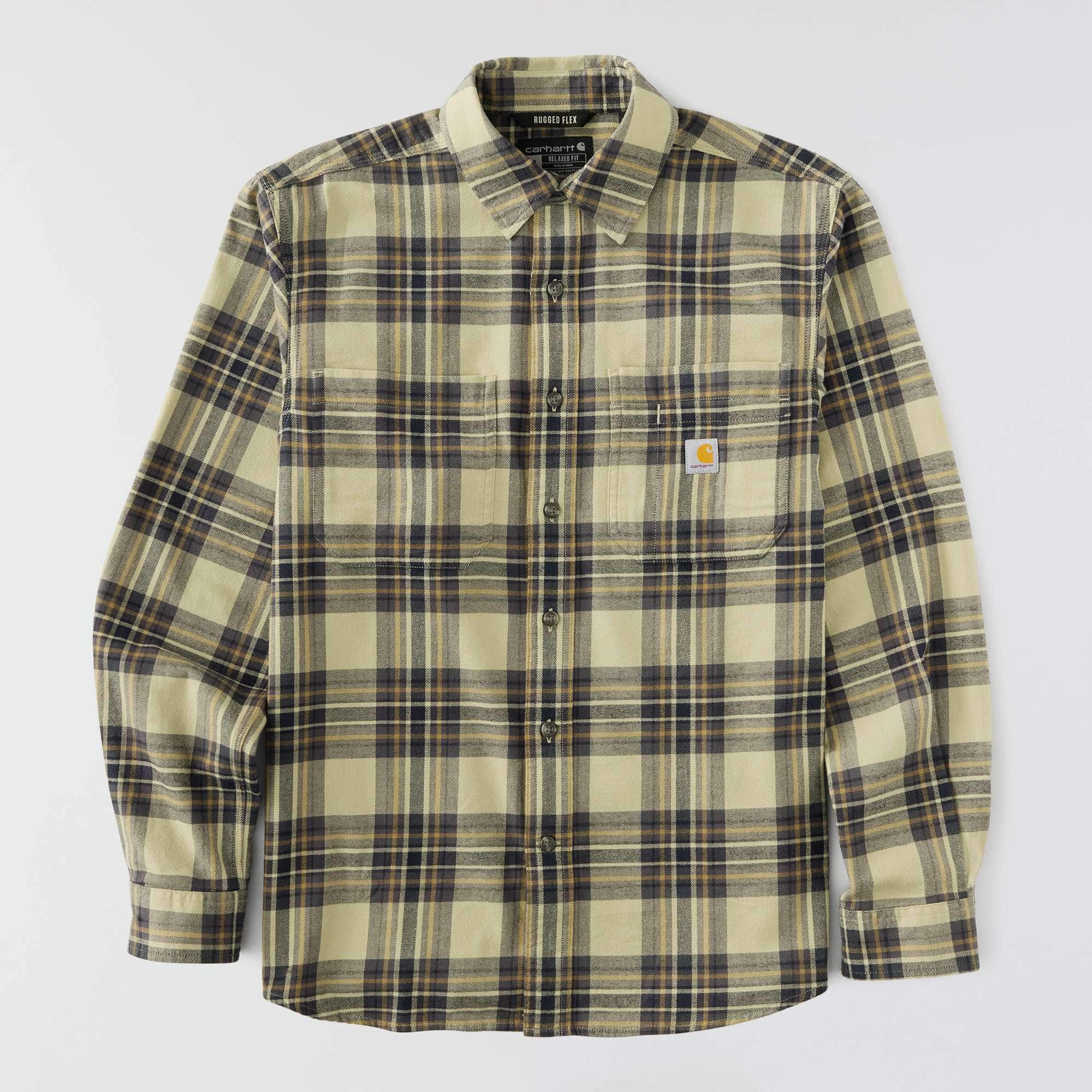 Rugged flex™ relaxed fit midweight flannel long-sleeve plaid shirt