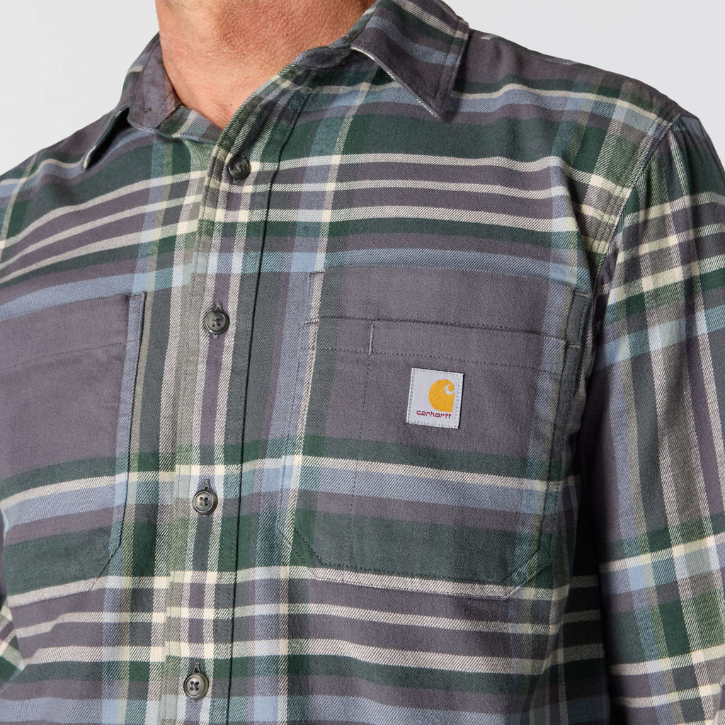 Rugged flex™ relaxed fit midweight flannel long-sleeve plaid shirt