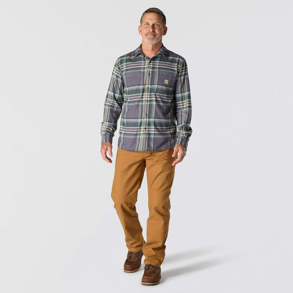 Rugged flex™ relaxed fit midweight flannel long-sleeve plaid shirt