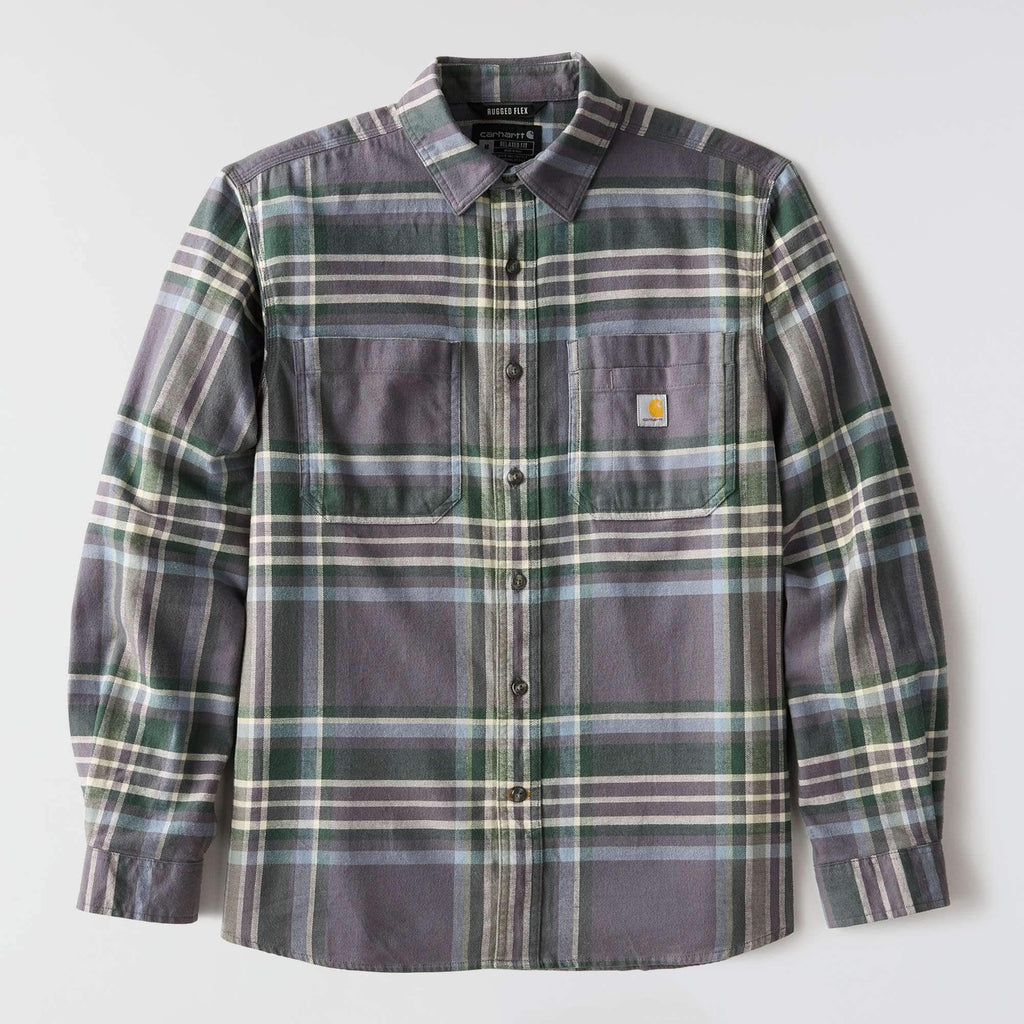 Rugged flex™ relaxed fit midweight flannel long-sleeve plaid shirt