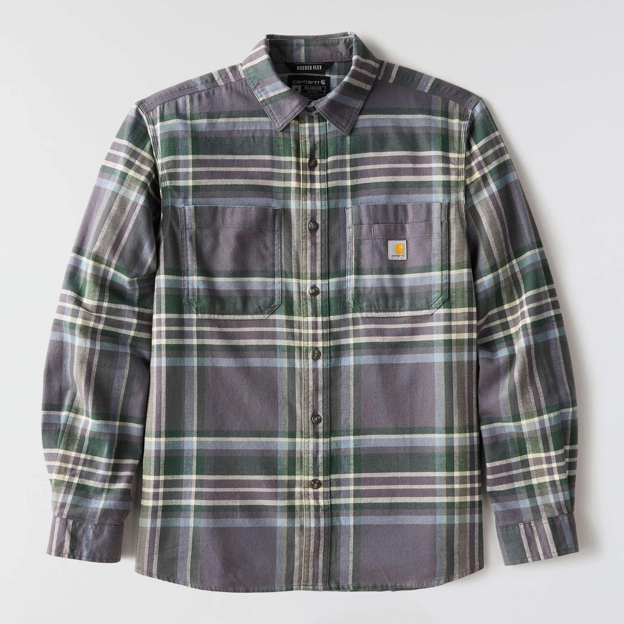 Rugged flex™ relaxed fit midweight flannel long-sleeve plaid shirt