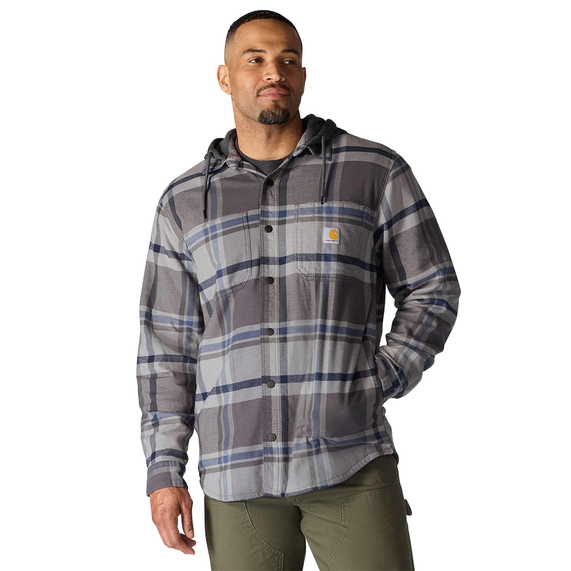 Men's hamilton relaxed fit plaid hooded shirt jac - men's shirt jackets