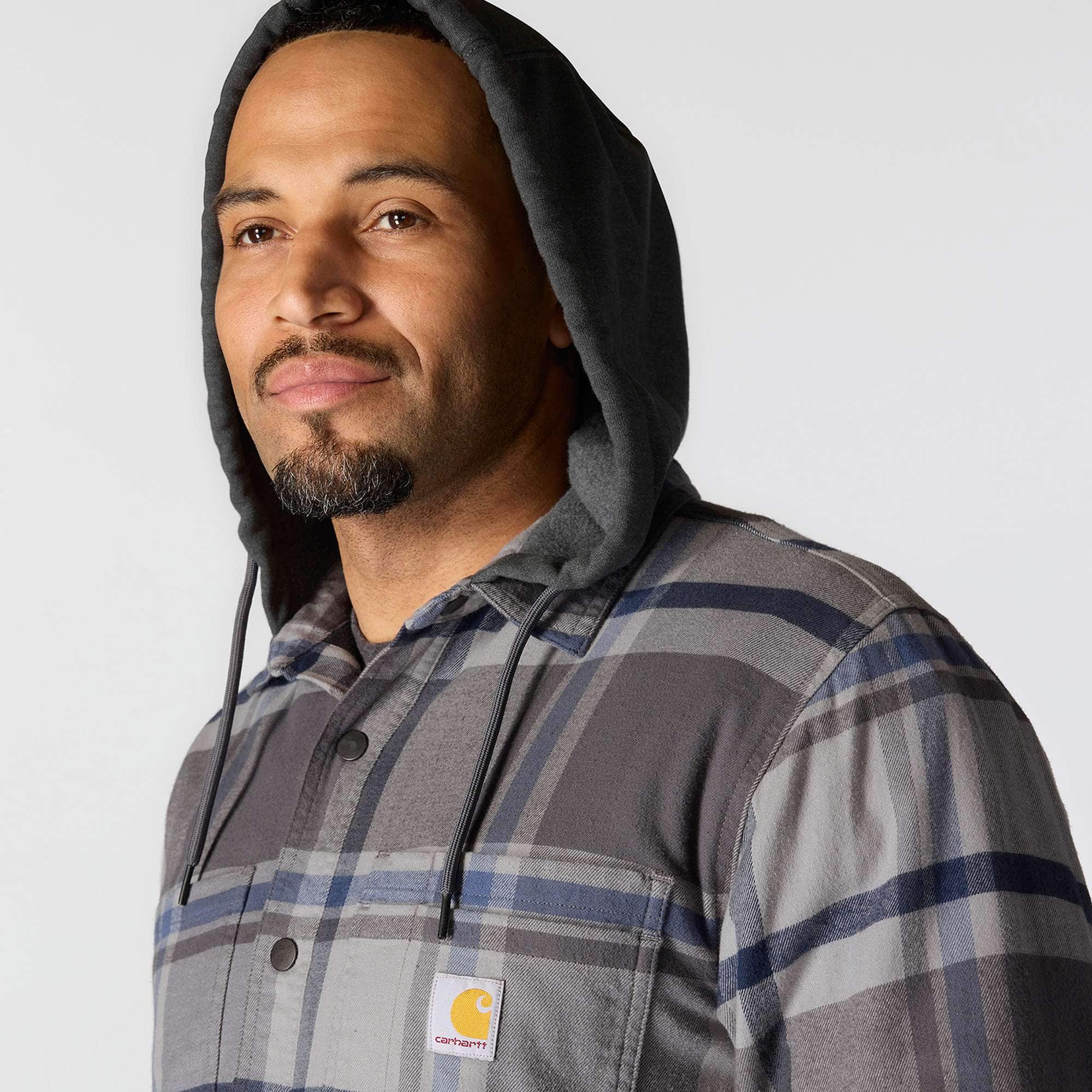 Men's hamilton relaxed fit plaid hooded shirt jac - men's shirt jackets