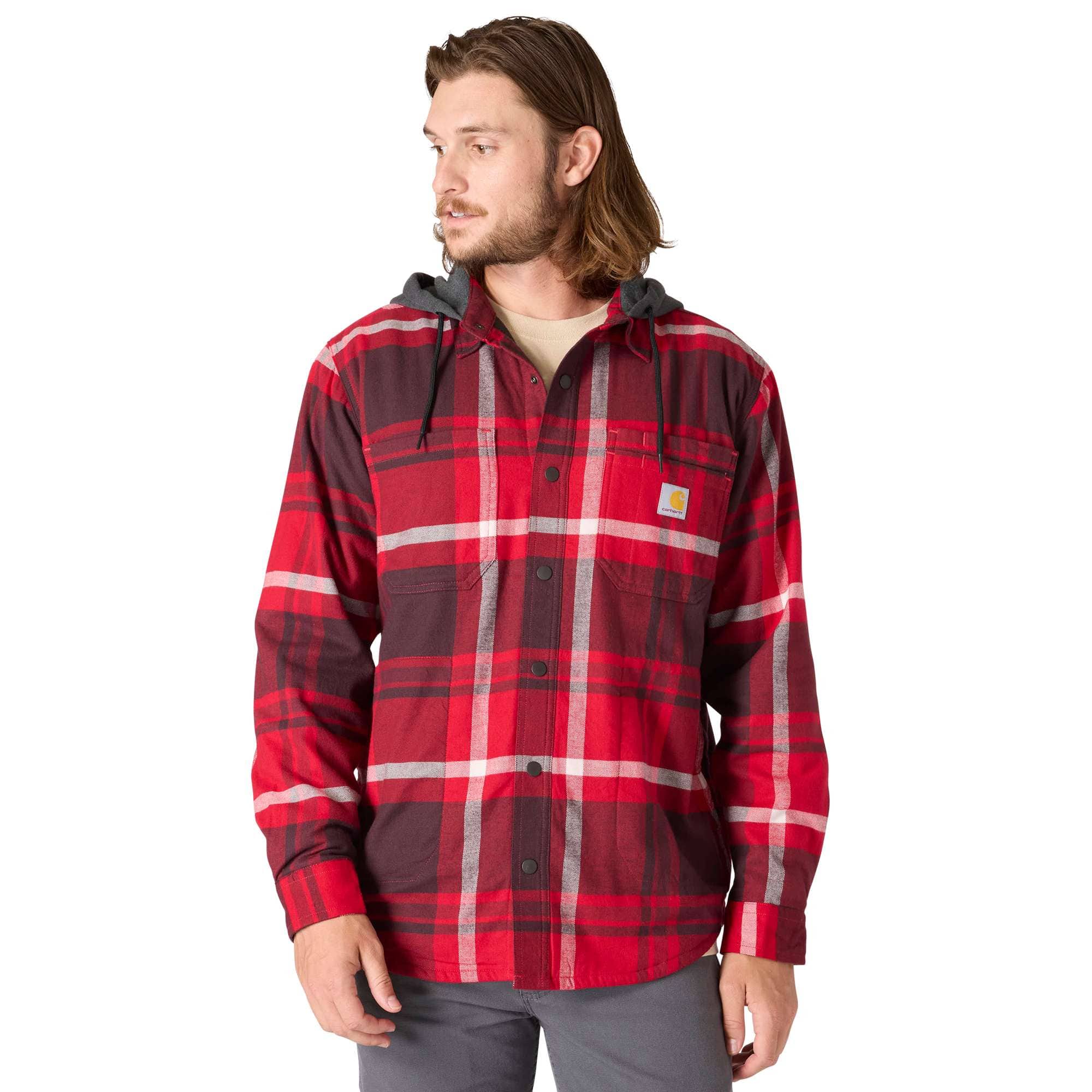 Men's hamilton relaxed fit plaid hooded shirt jac - men's shirt jackets