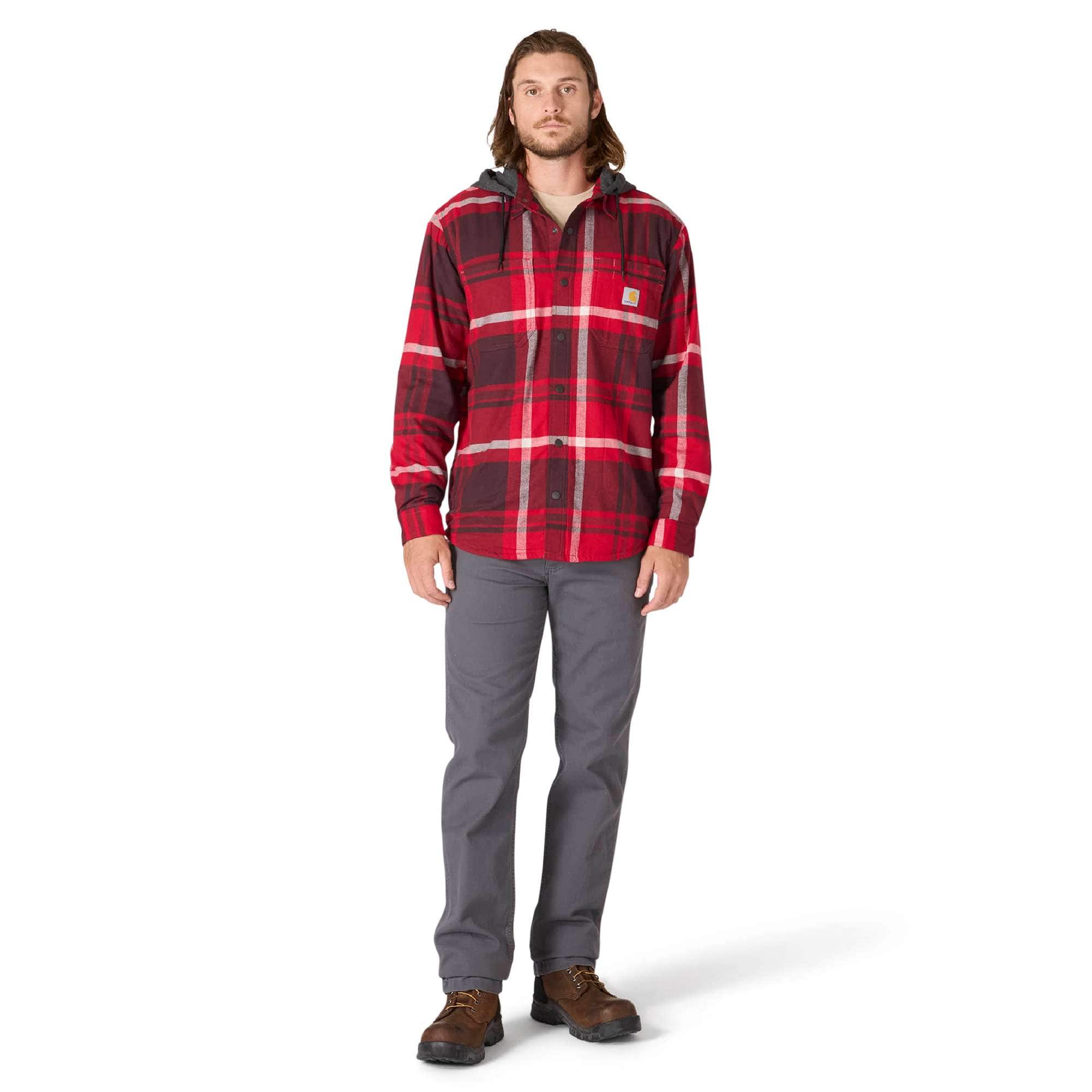 Men's hamilton relaxed fit plaid hooded shirt jac - men's shirt jackets
