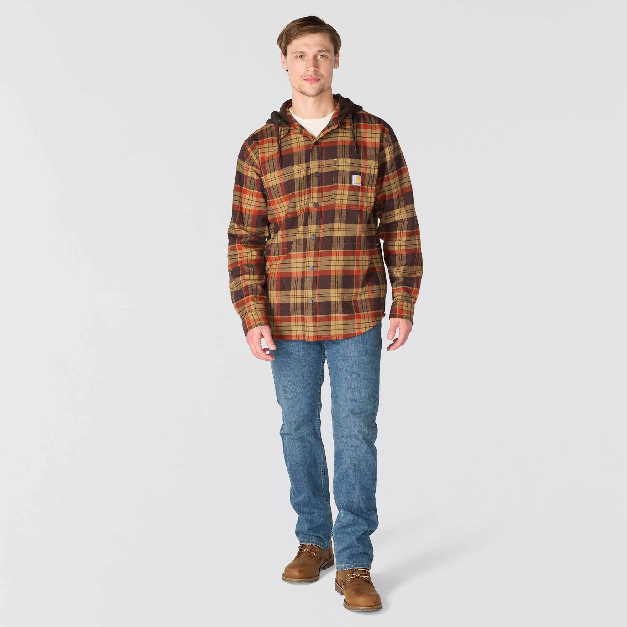 Men's hamilton relaxed fit plaid hooded shirt jac - men's shirt jackets