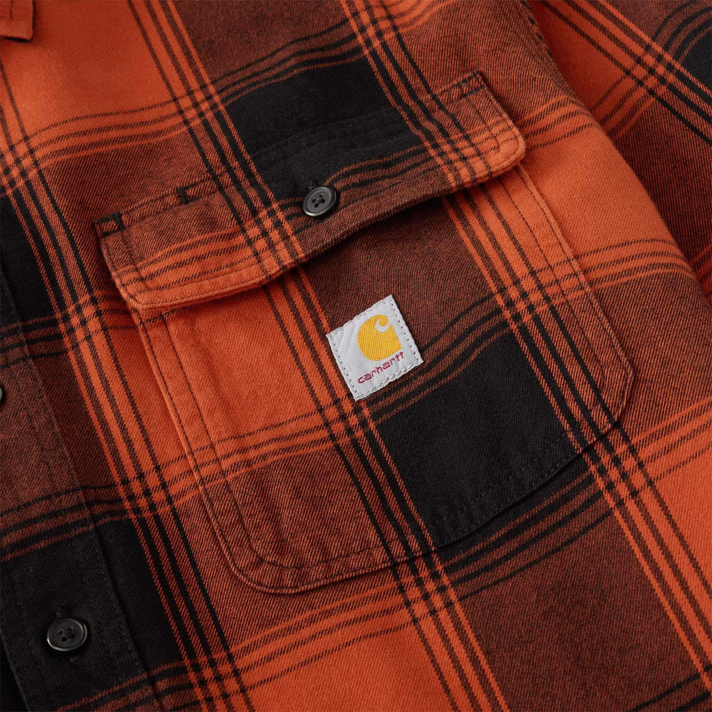 Loose fit heavyweight flannel long-sleeve plaid shirt