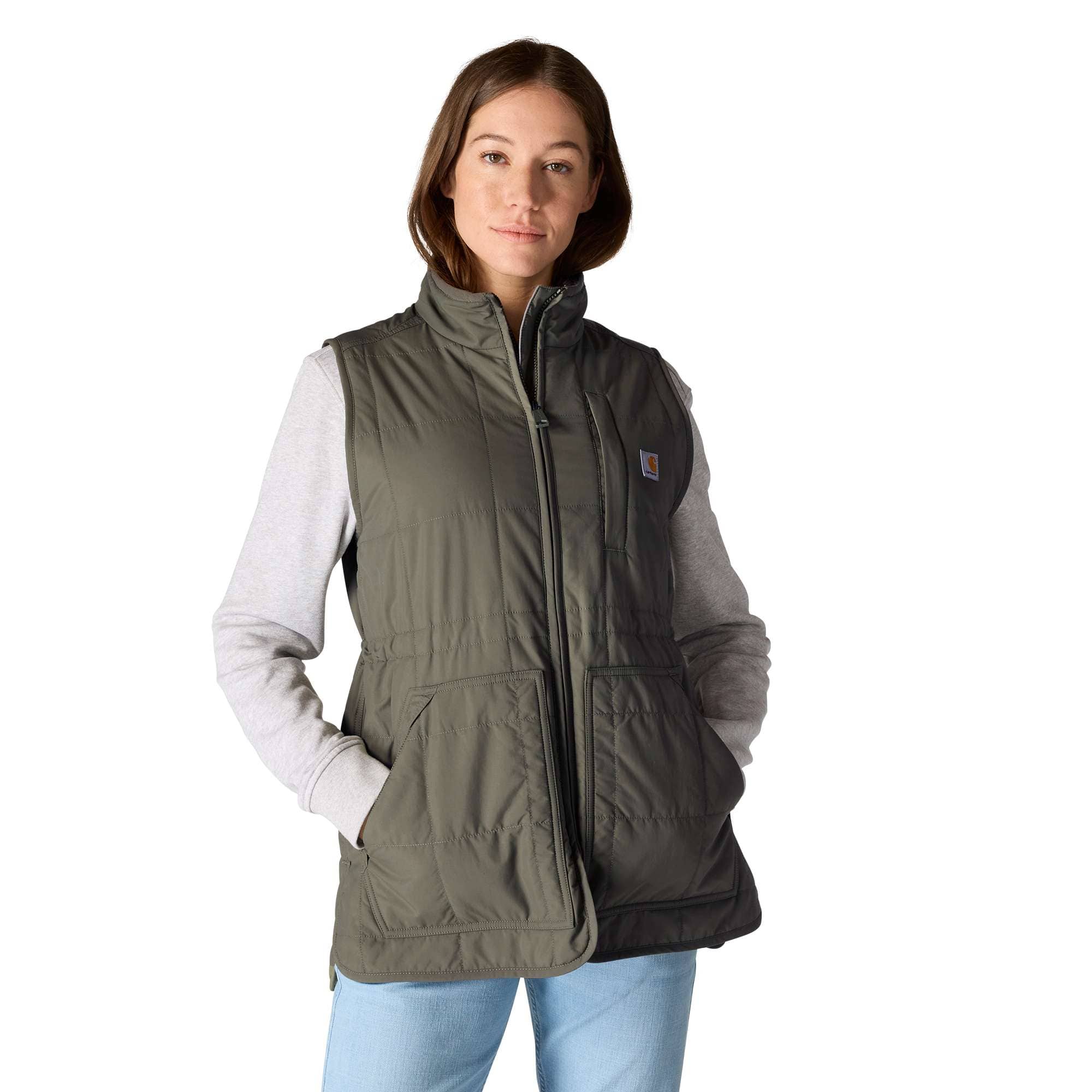 Women's sherpa-lined insulated water resistant vest - rain defender vest