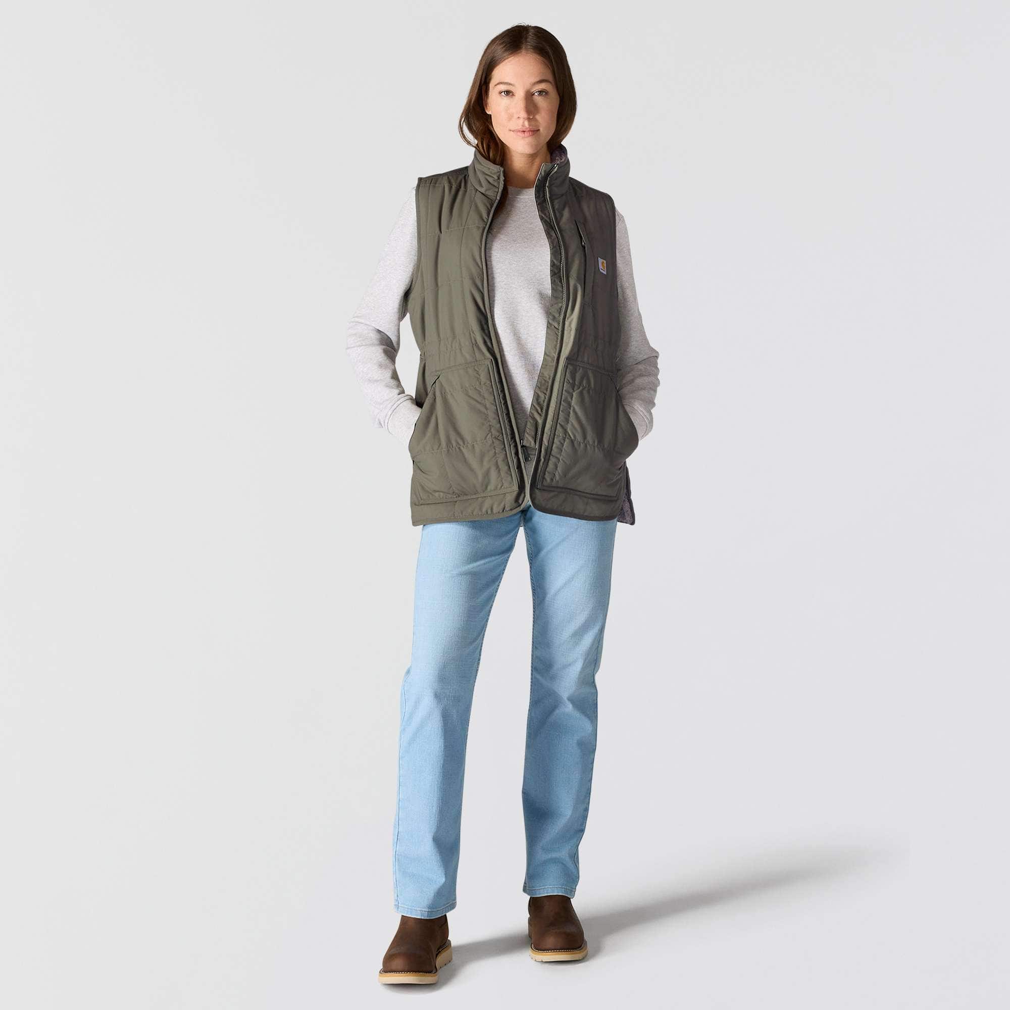 Women's sherpa-lined insulated water resistant vest - rain defender vest