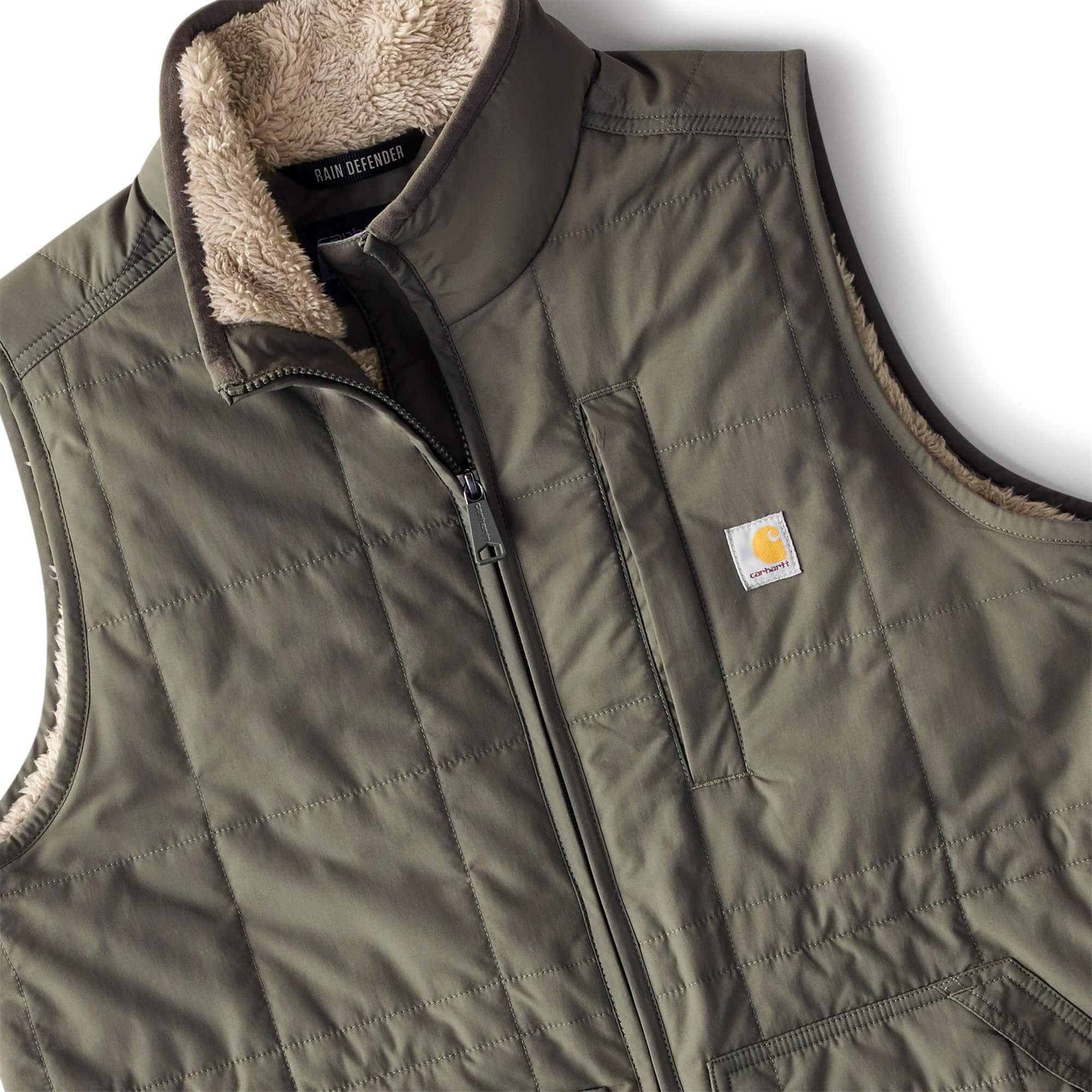 Women's sherpa-lined insulated water resistant vest - rain defender vest