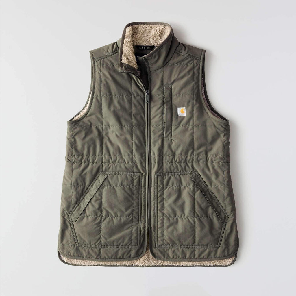 Women's sherpa-lined insulated water resistant vest - rain defender vest