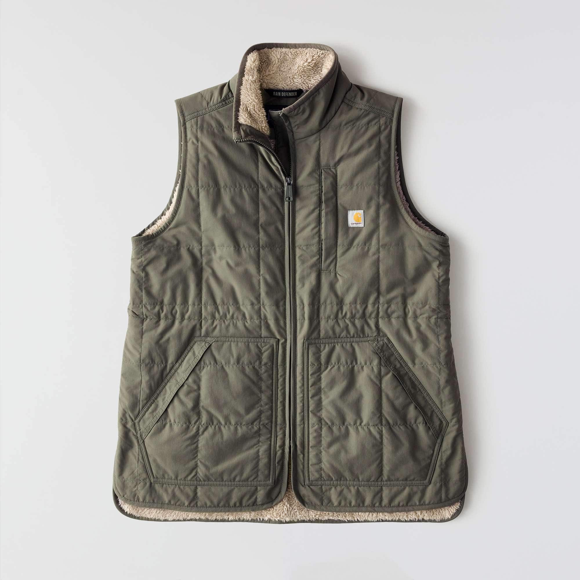Women's sherpa-lined insulated water resistant vest - rain defender vest