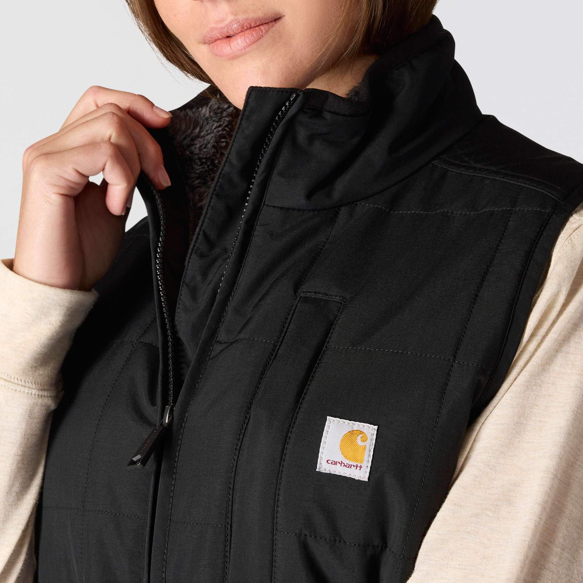 Women's sherpa-lined insulated water resistant vest - rain defender vest