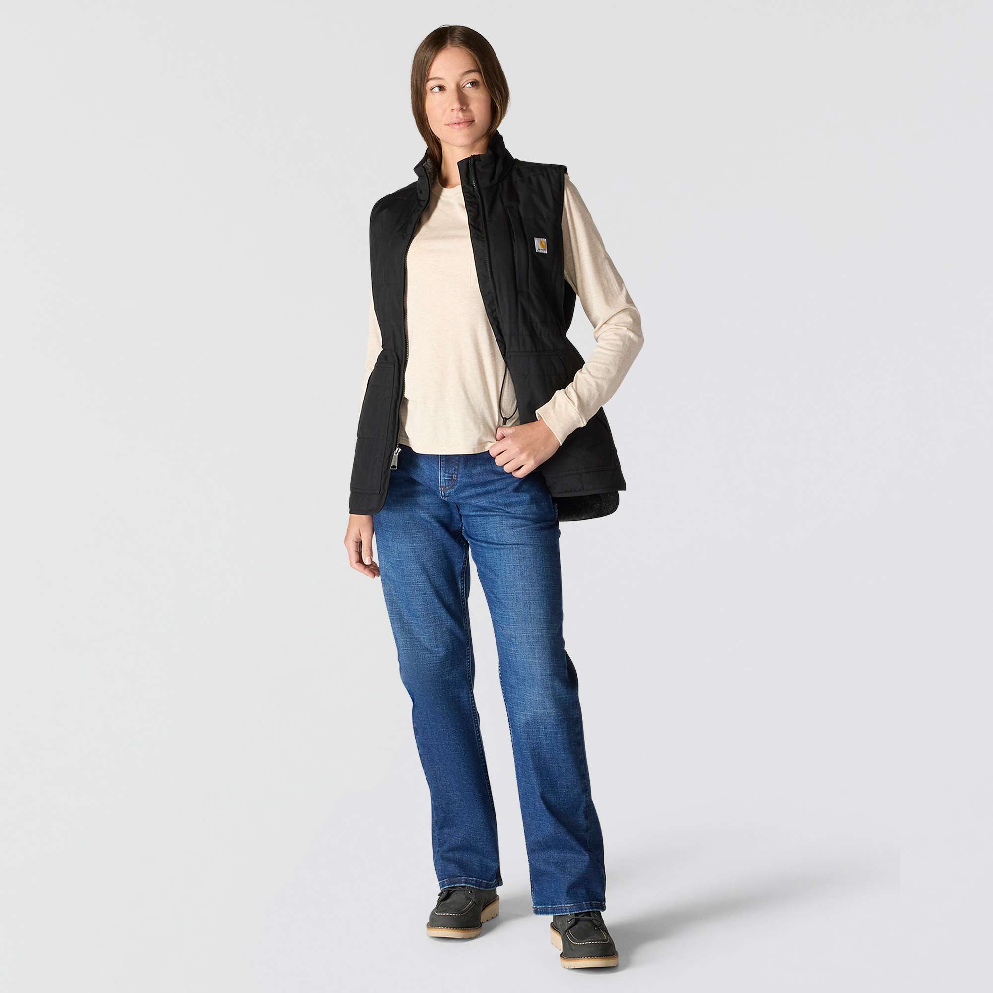 Women's sherpa-lined insulated water resistant vest - rain defender vest