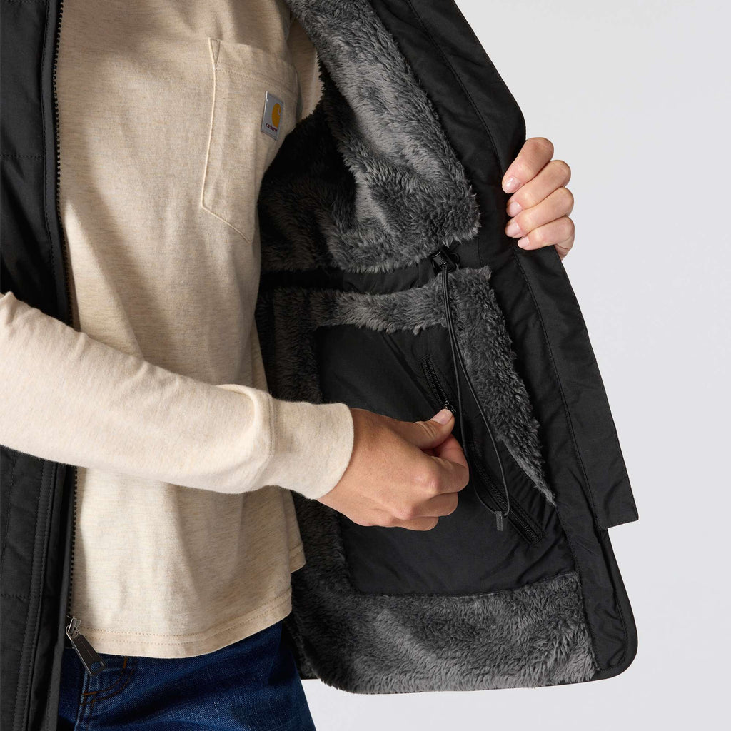 Women's sherpa-lined insulated water resistant vest - rain defender vest